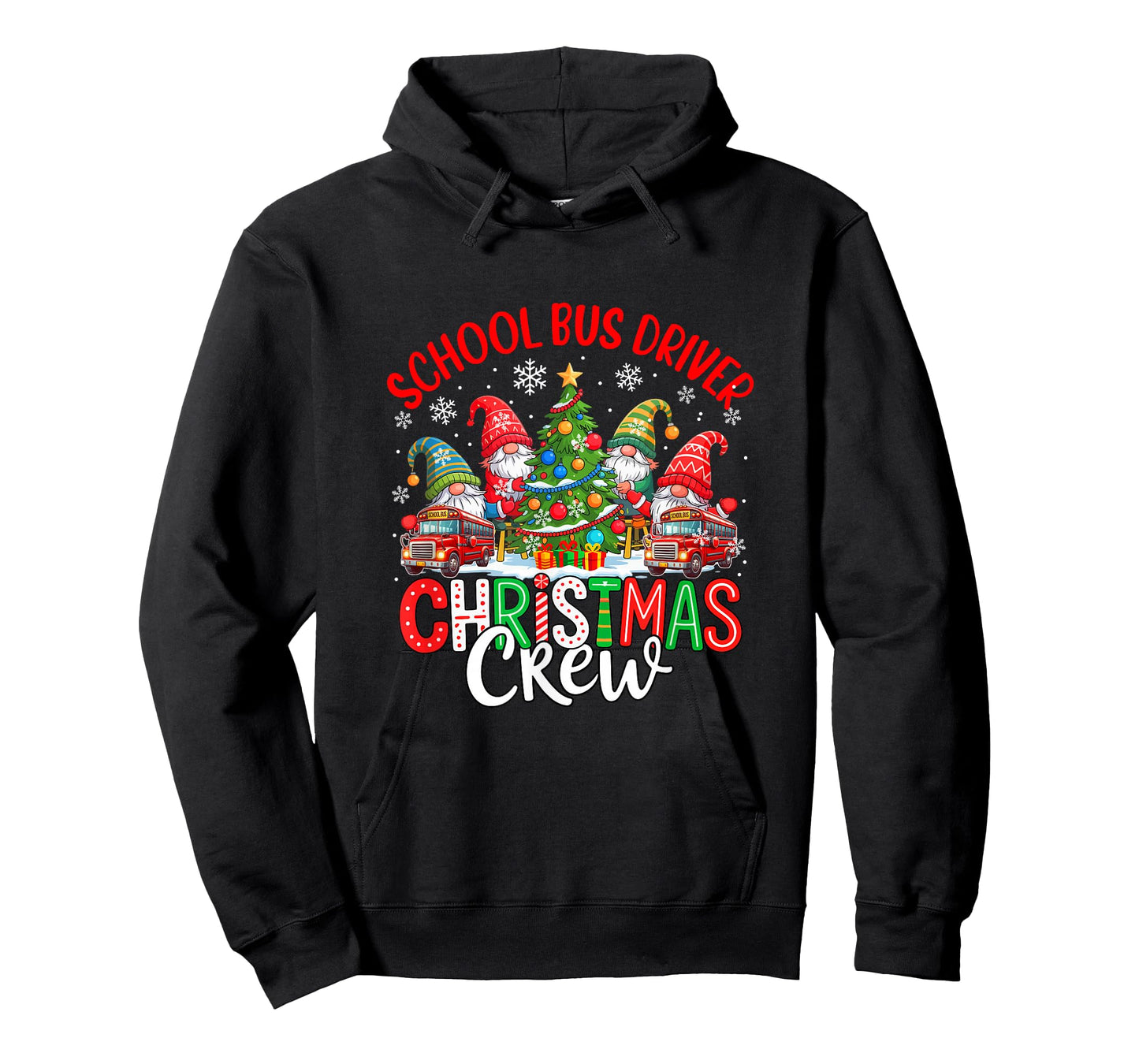 School Bus Driver Christmas Crew Group Gnomes Xmas Tree T-Shirt