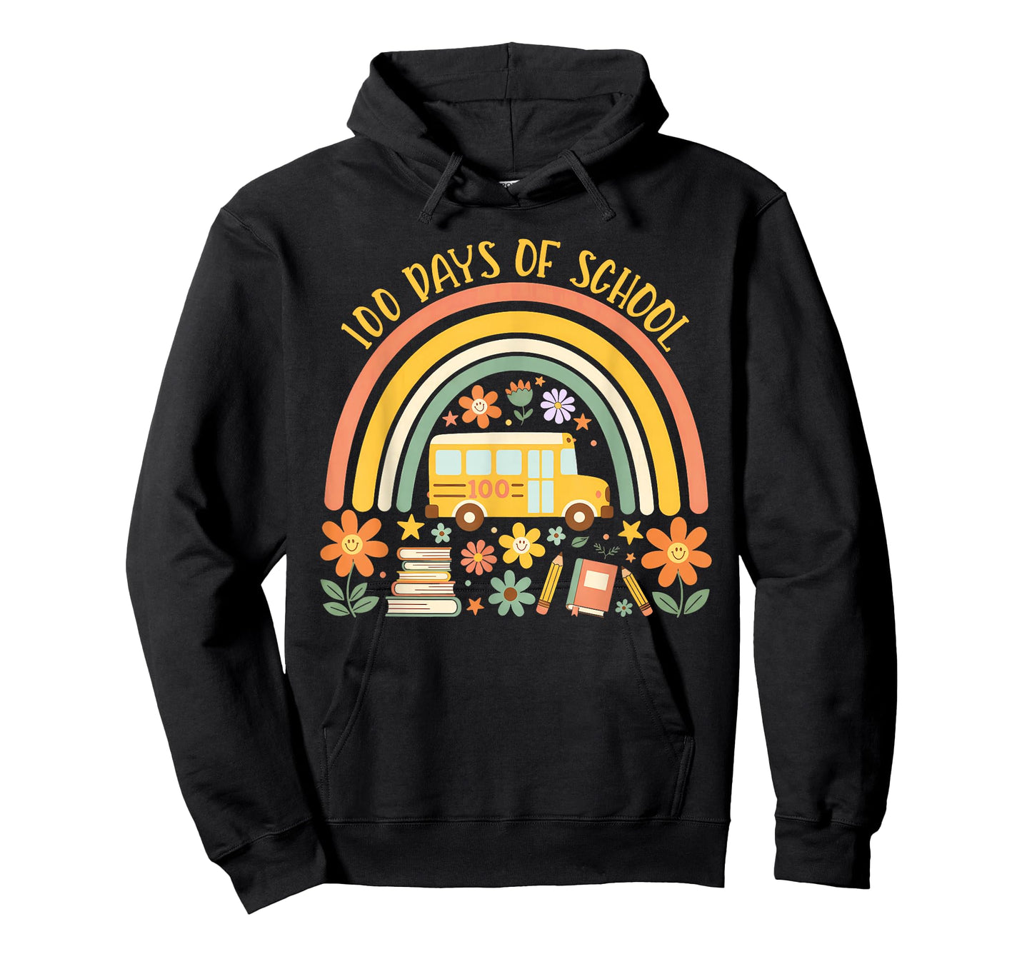 100 Days of School Rainbow Bus Teacher Student 100th Day T-Shirt