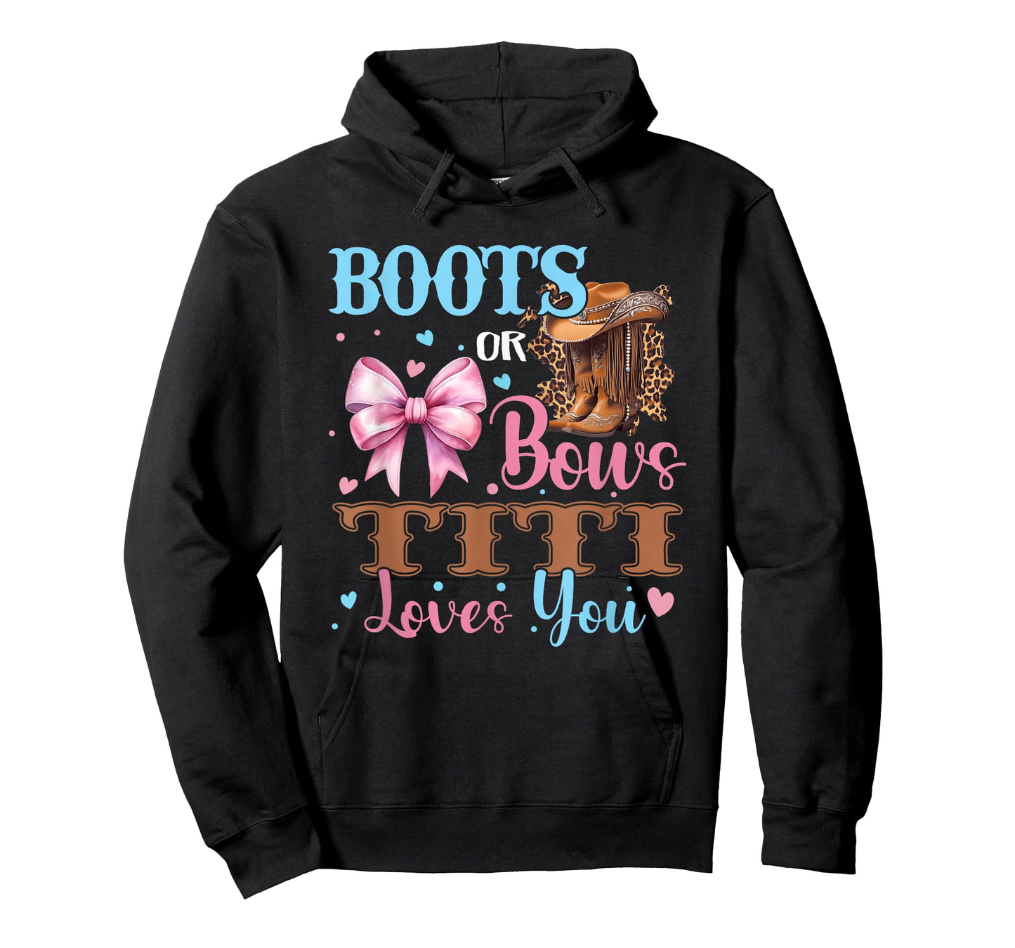Boots or Bows Titi Loves You Gender Reveal Family T-Shirt