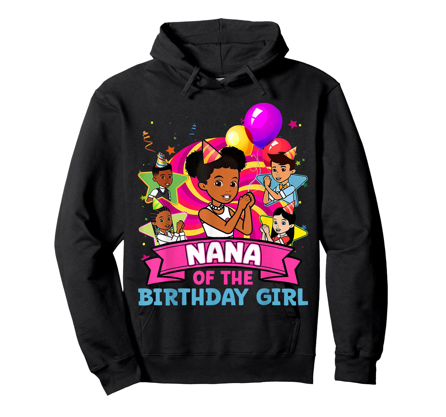 Nana of Birthday Girl Gracie Pink Doll Family Decorations T-Shirt
