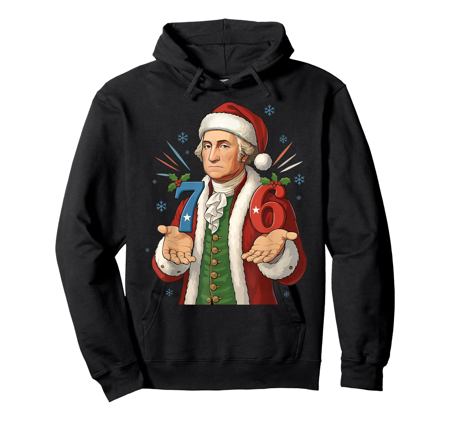 Funny 7-6 6-7 George Washington Santa 67 Meme Christmas T-Shirt
