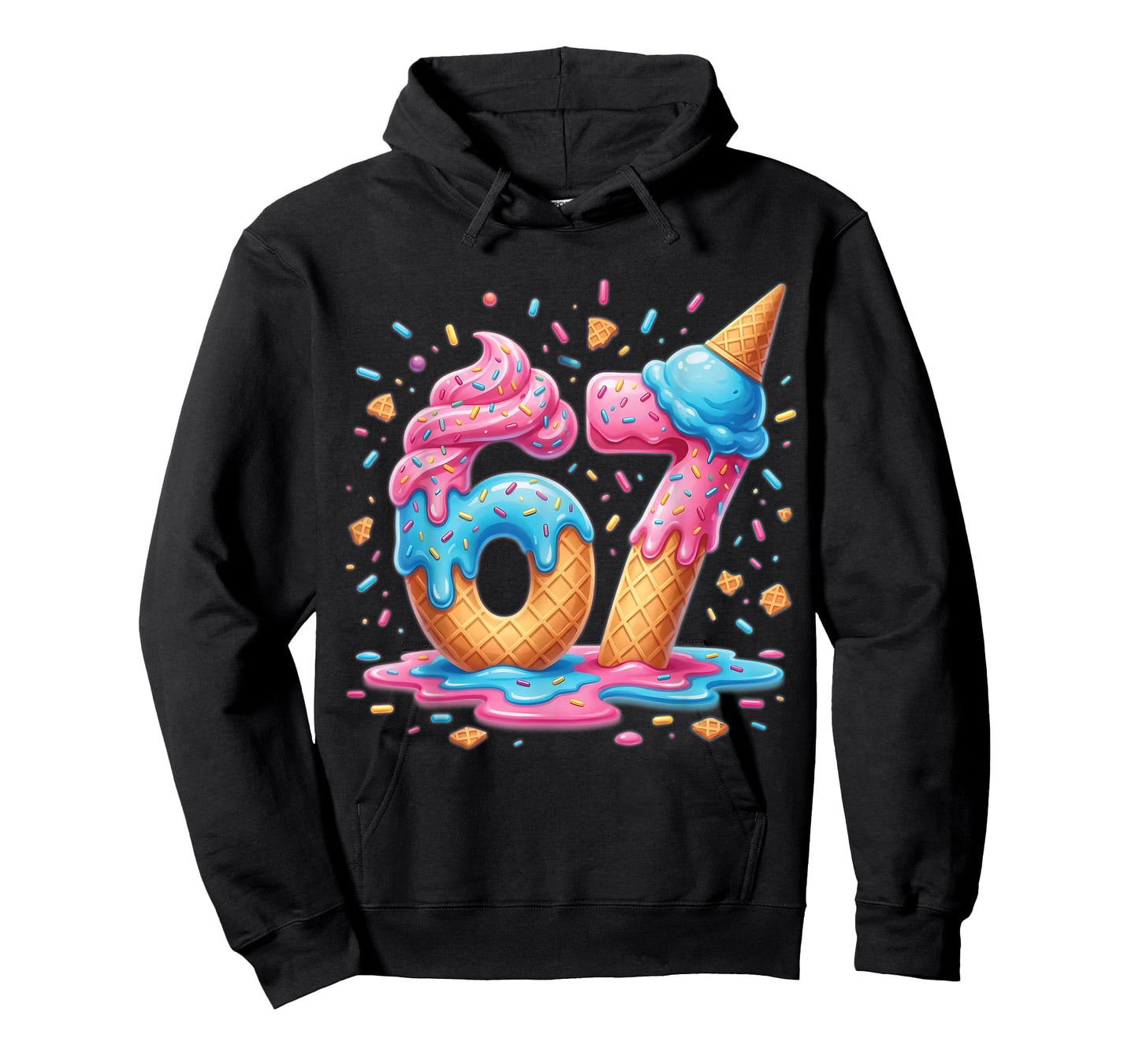 67 Ice Cream Drip Meme Six Seven 6-7 Boys Kids 6 7 Dripping T-Shirt