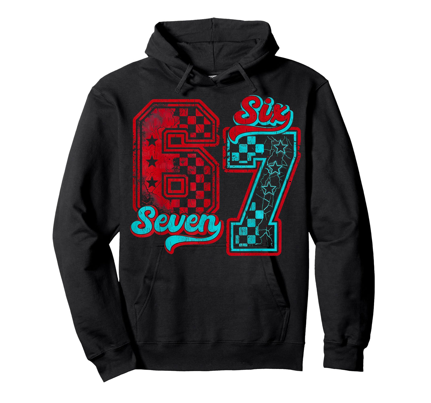 Stranger 67 Things Funny Six Seven Meme Checkered Birthday T-Shirt