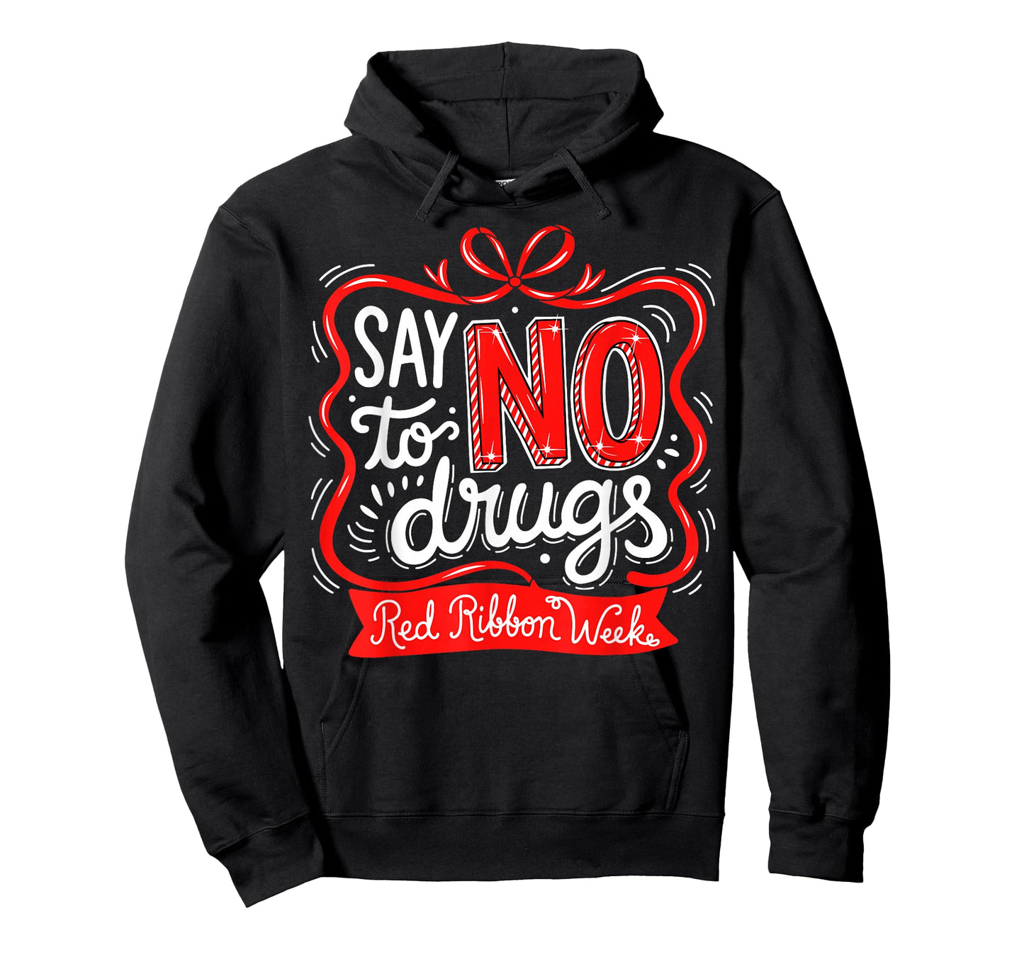 Say No to Drugs Cute Bow Red Ribbon Week Awareness Drug Free T-Shirt