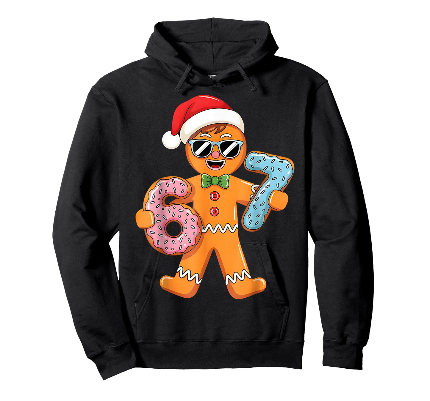 Funny Gingerbread Six Seven 67 Ice Cream Drip Christmas Boys T-Shirt