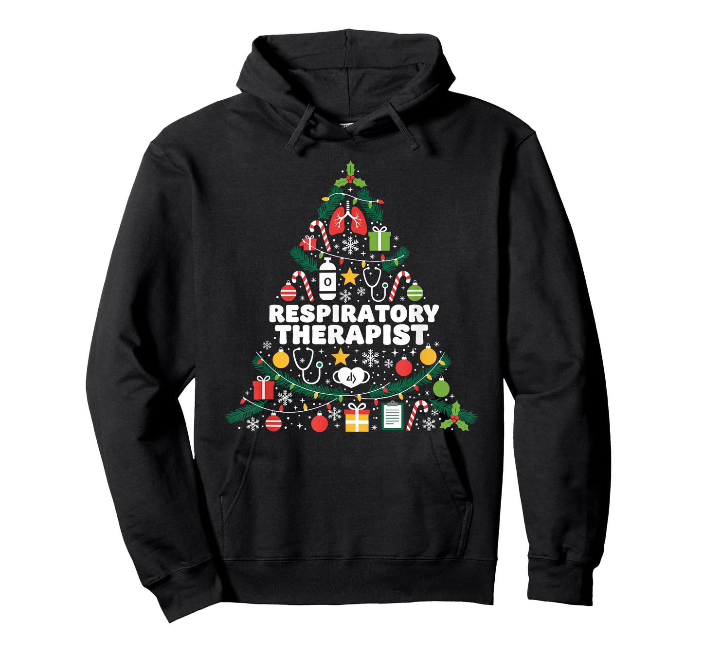 Respiratory Therapist Christmas Tree Lights Womens Mens T-Shirt