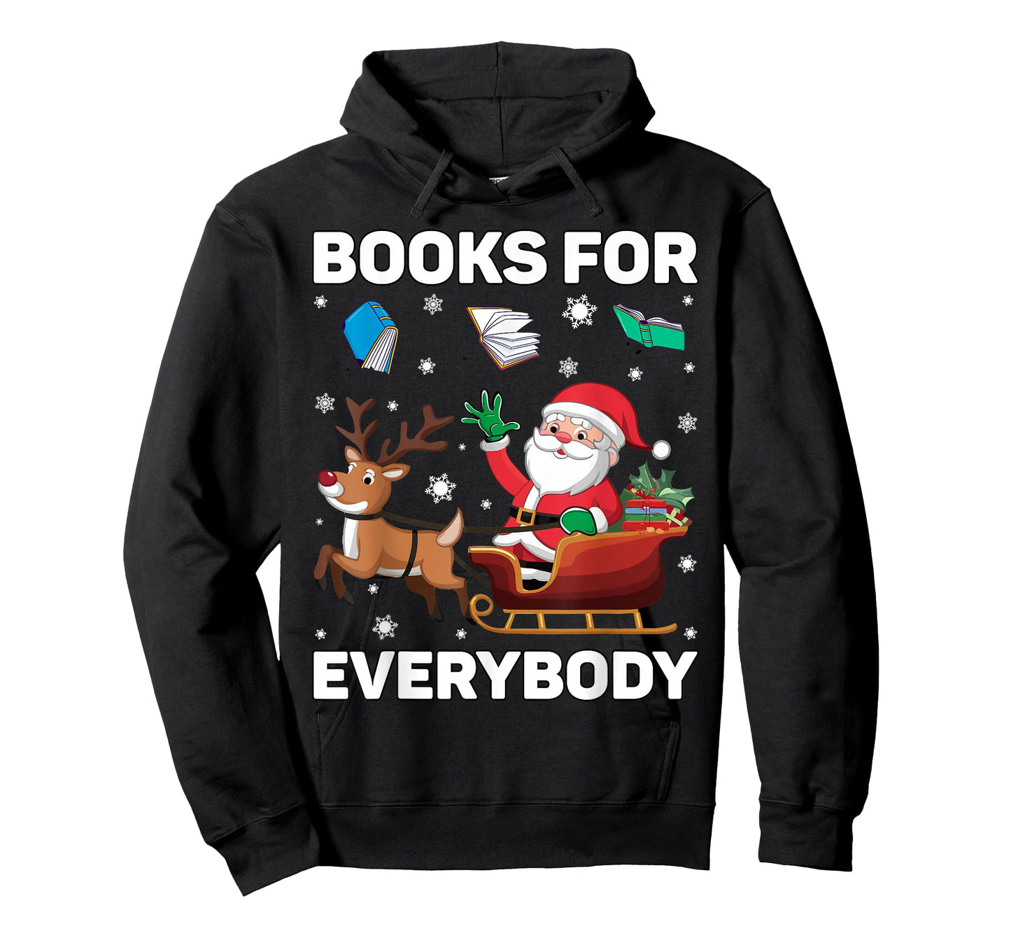 Books for Everybody Christmas Book Funny Xmas Women Santa T-Shirt