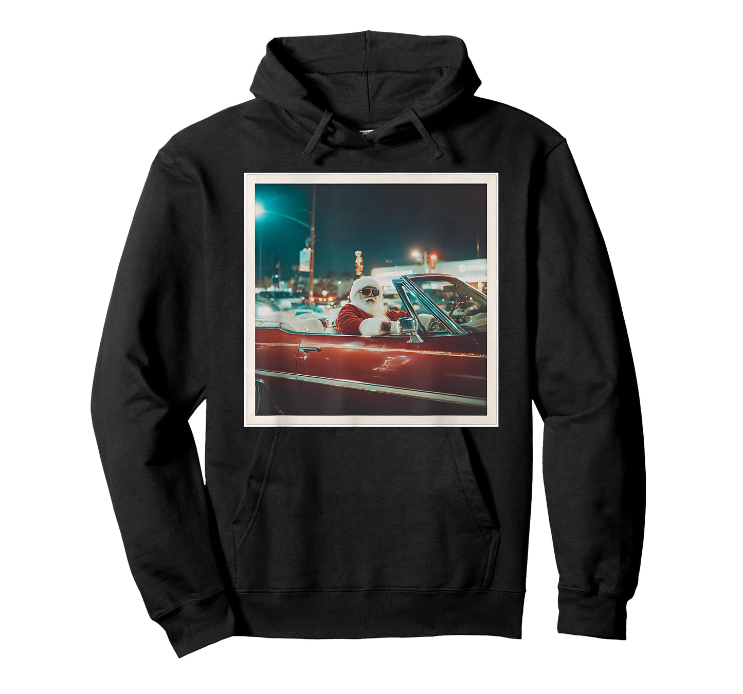 Santa Driving Convertible Car Cool Christmas T-Shirt