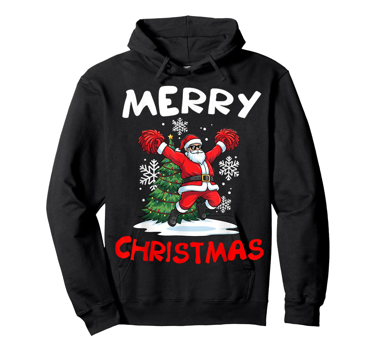 Merry Christmas Santa Playing Cheerleading Lover T-Shirt