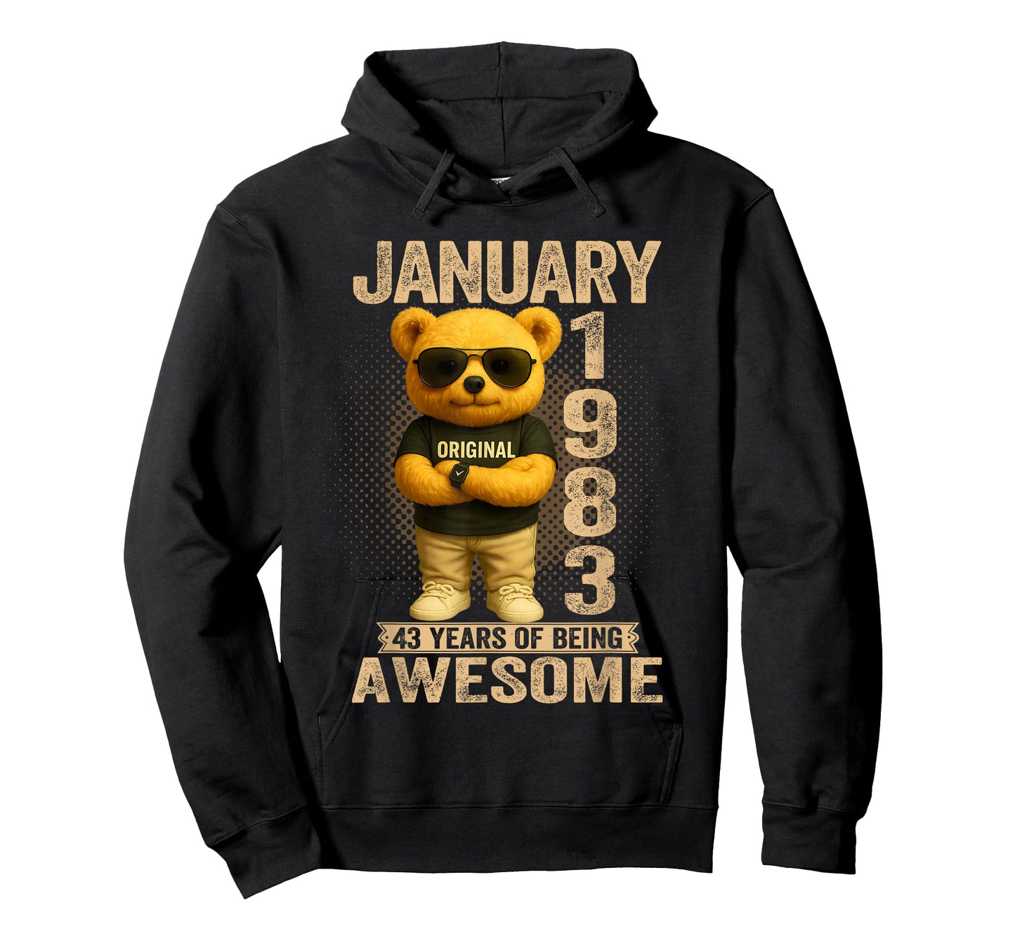 43 Year Old January 1983 Teddy Bear 43rd Birthday Men Women T-Shirt