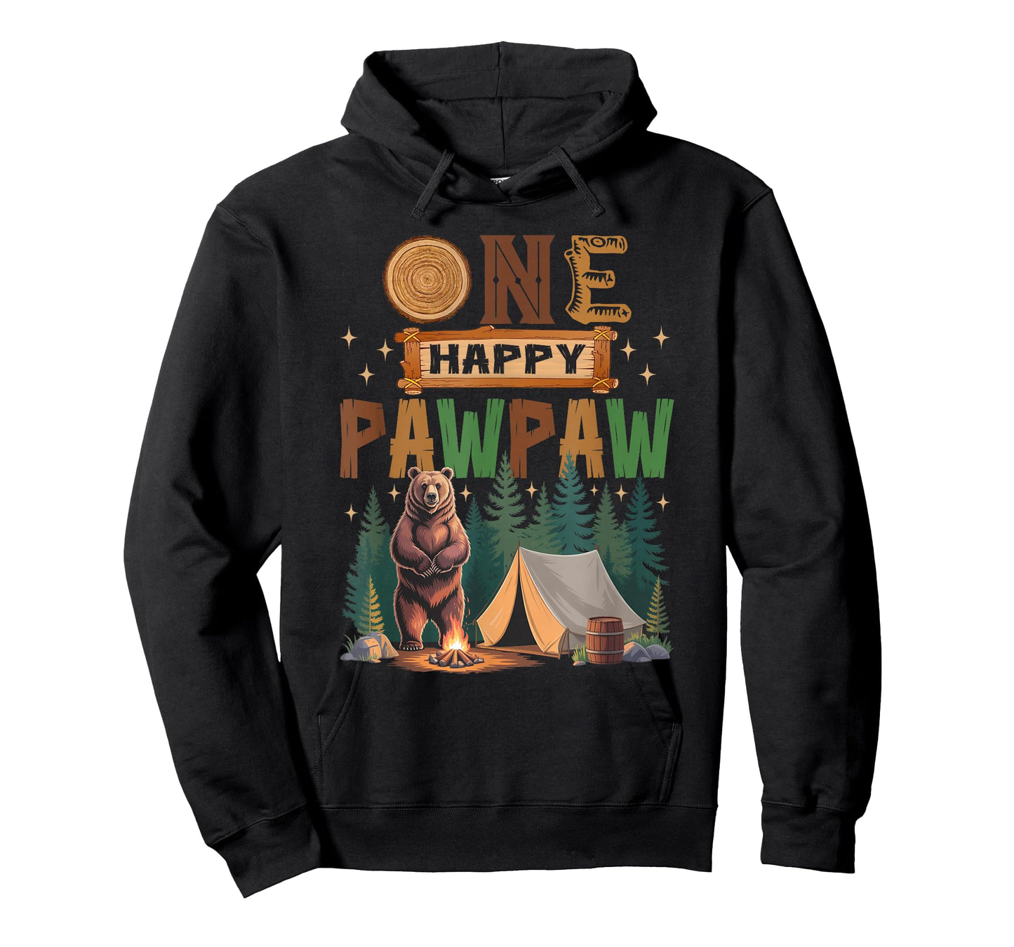 One Happy Pawpaw Camper 1St Birthday Camping Bear T-Shirt