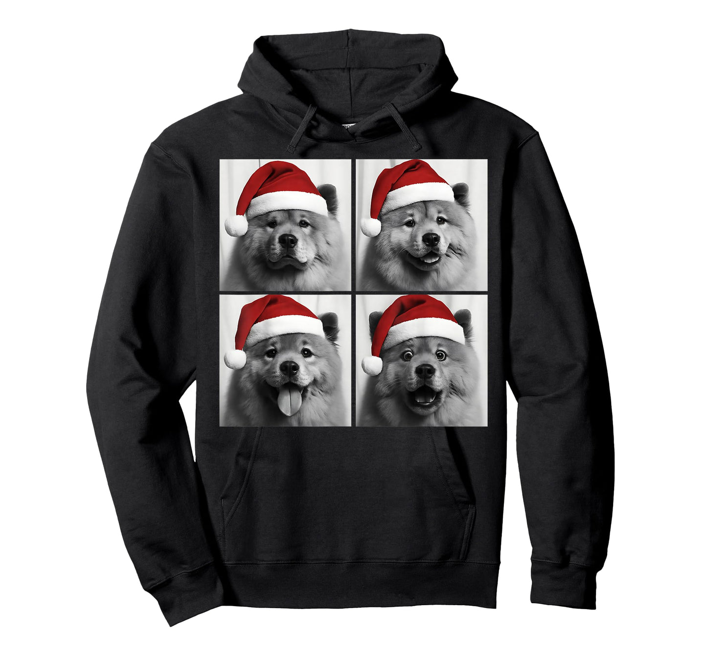 Funny Christmas Chow Chow Santa Dog Lover Photo Booth T-Shirt