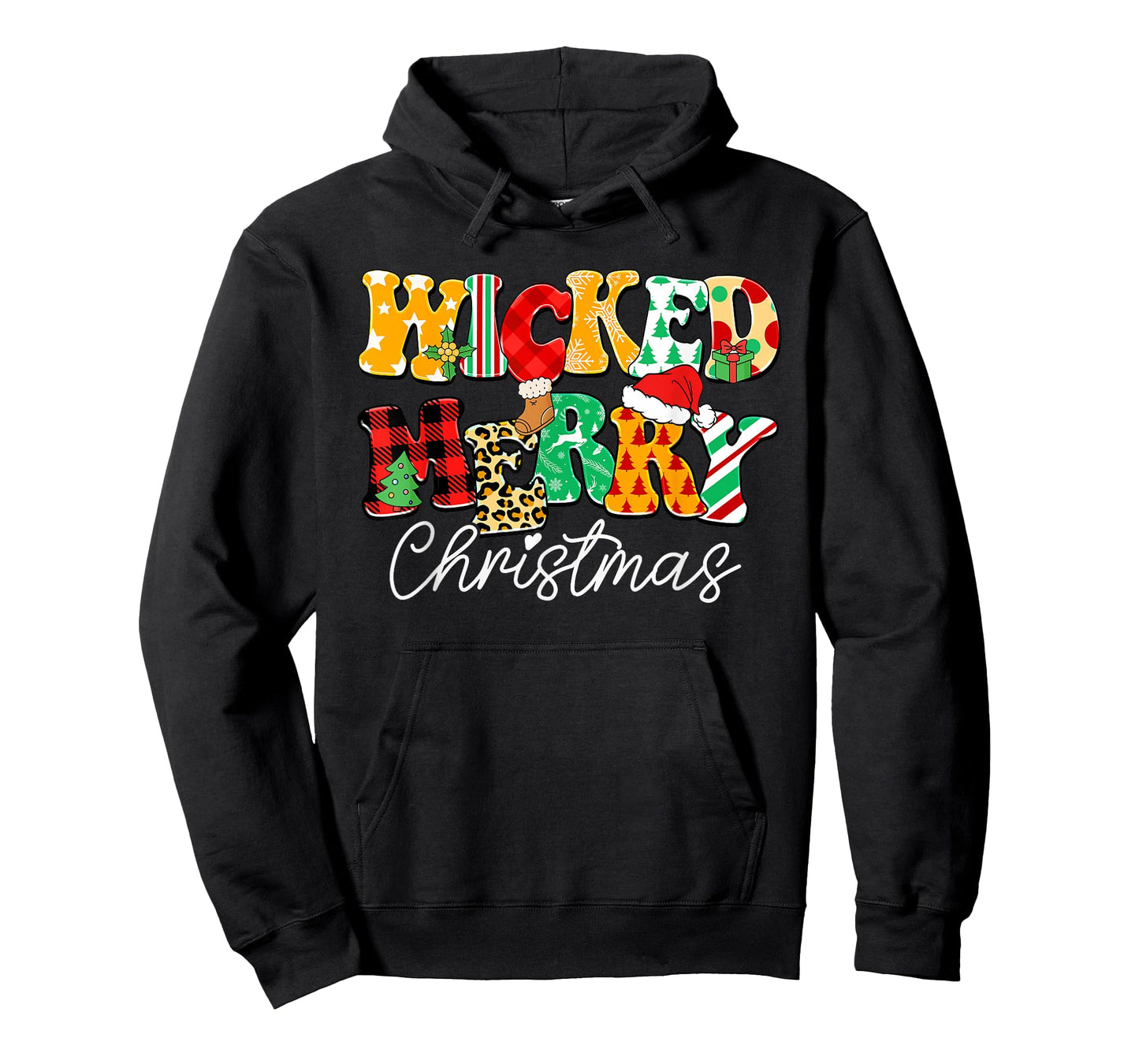 Wicked Merry Christmas Pattern Mix Humor T-Shirt