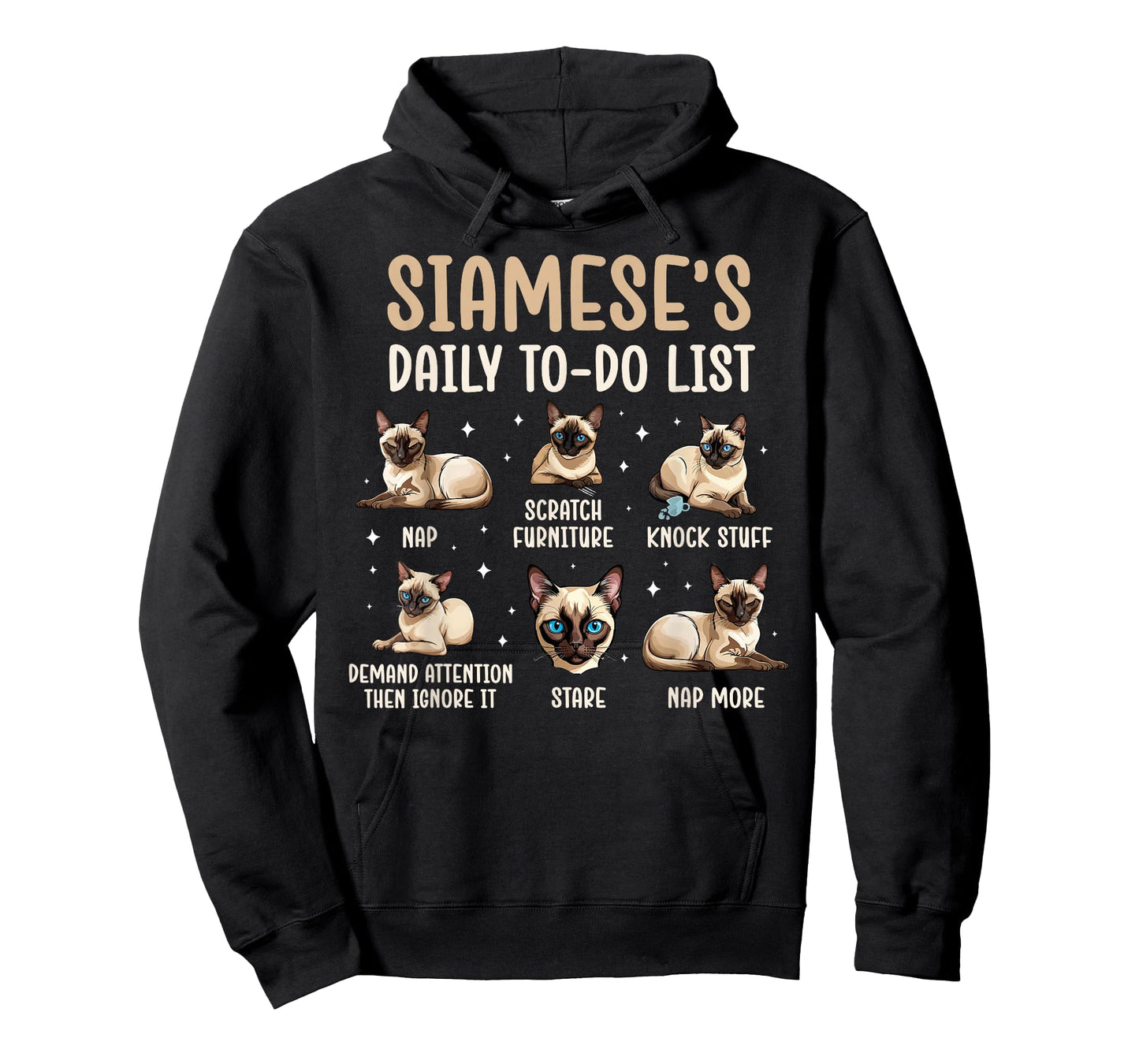 Siamese's Daily to Do List Siamese Owner Siamese Cat Lover T-Shirt