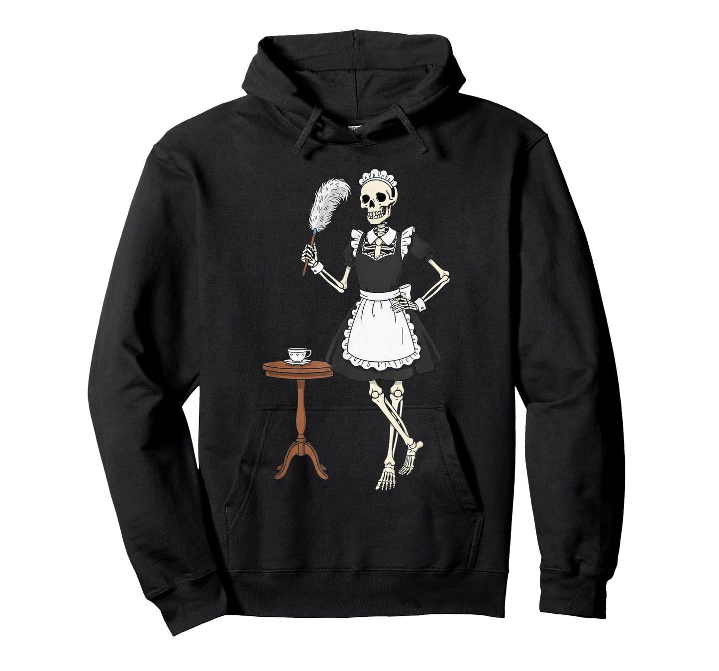 French Maid Skeleton Halloween Funny for Men Boys Kids T-Shirt