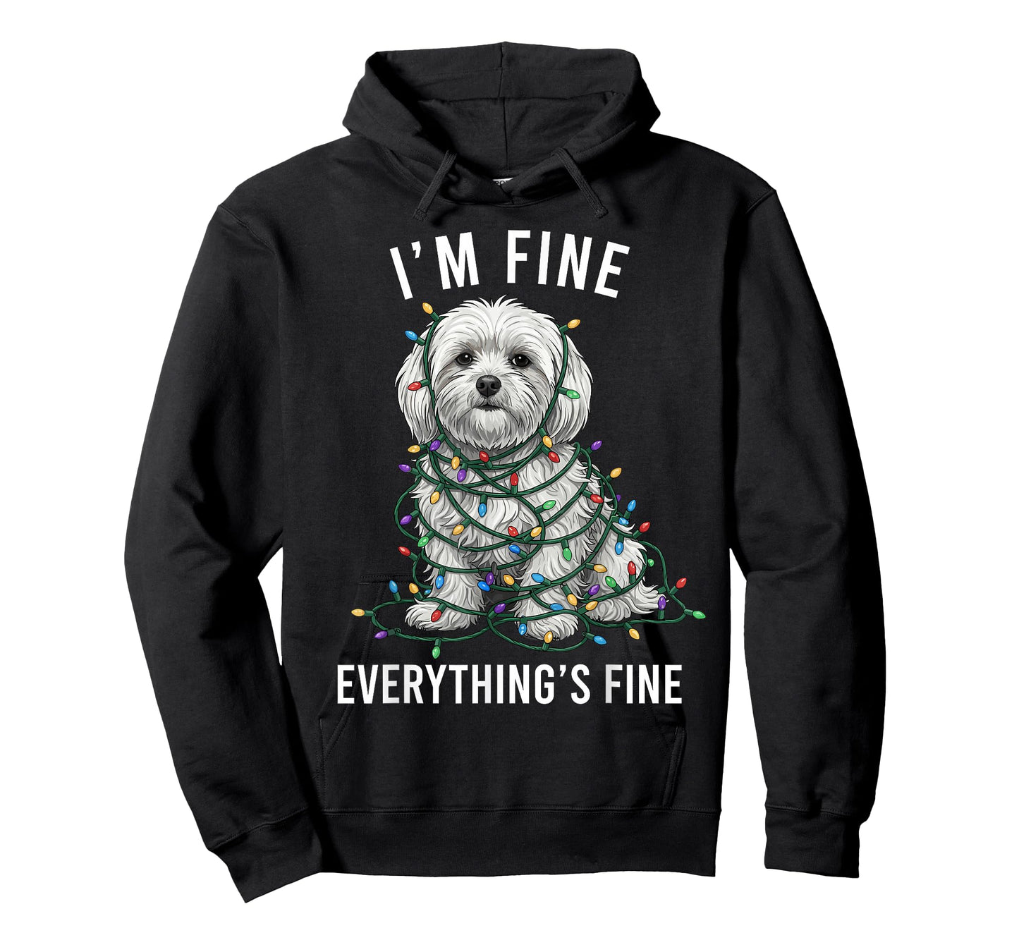 Maltese Christmas I'm Fine Everything is Fine T-Shirt
