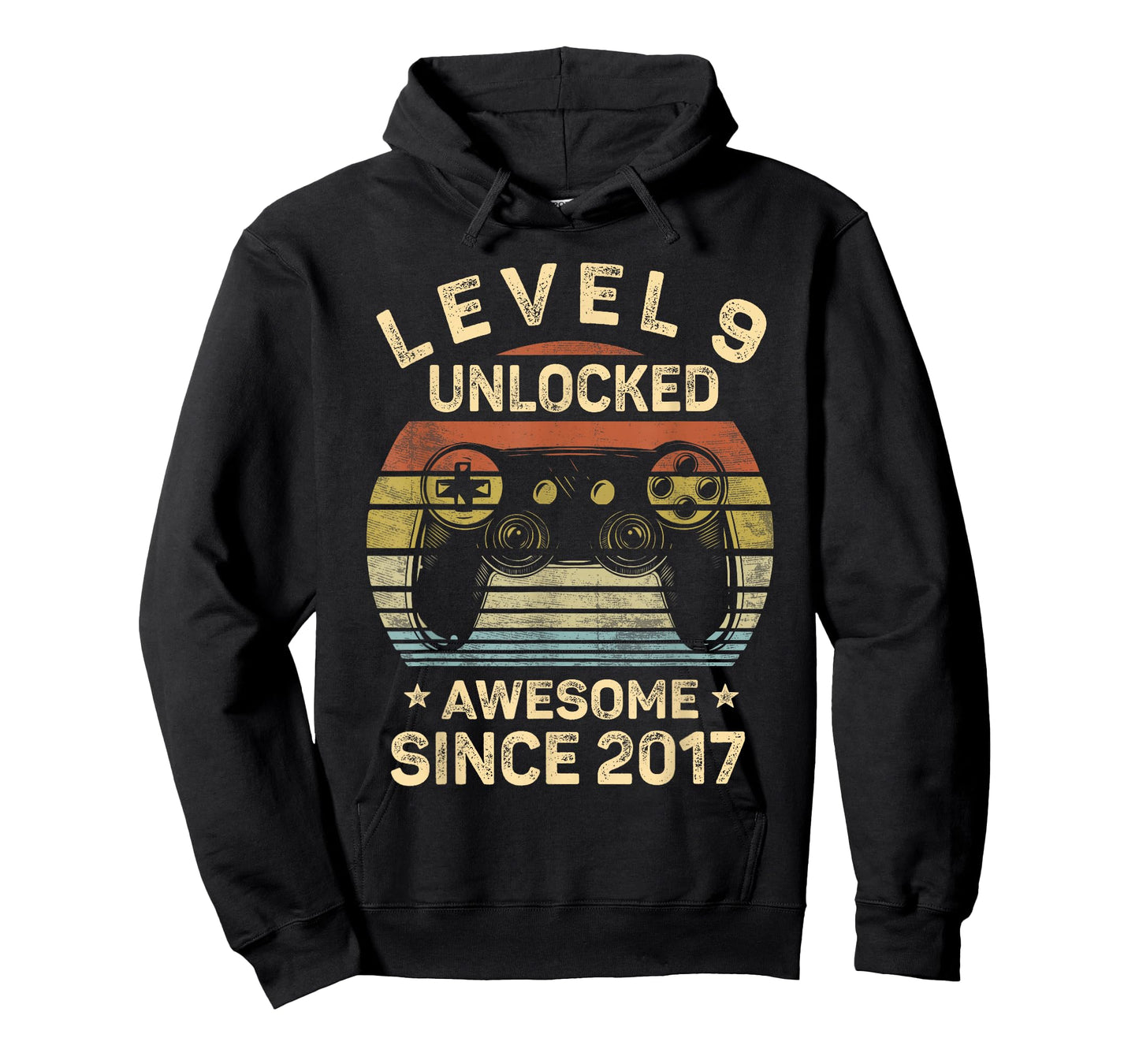 Level 9 Unlocked Awesome Since 2017 9th Birthday Gaming T-Shirt