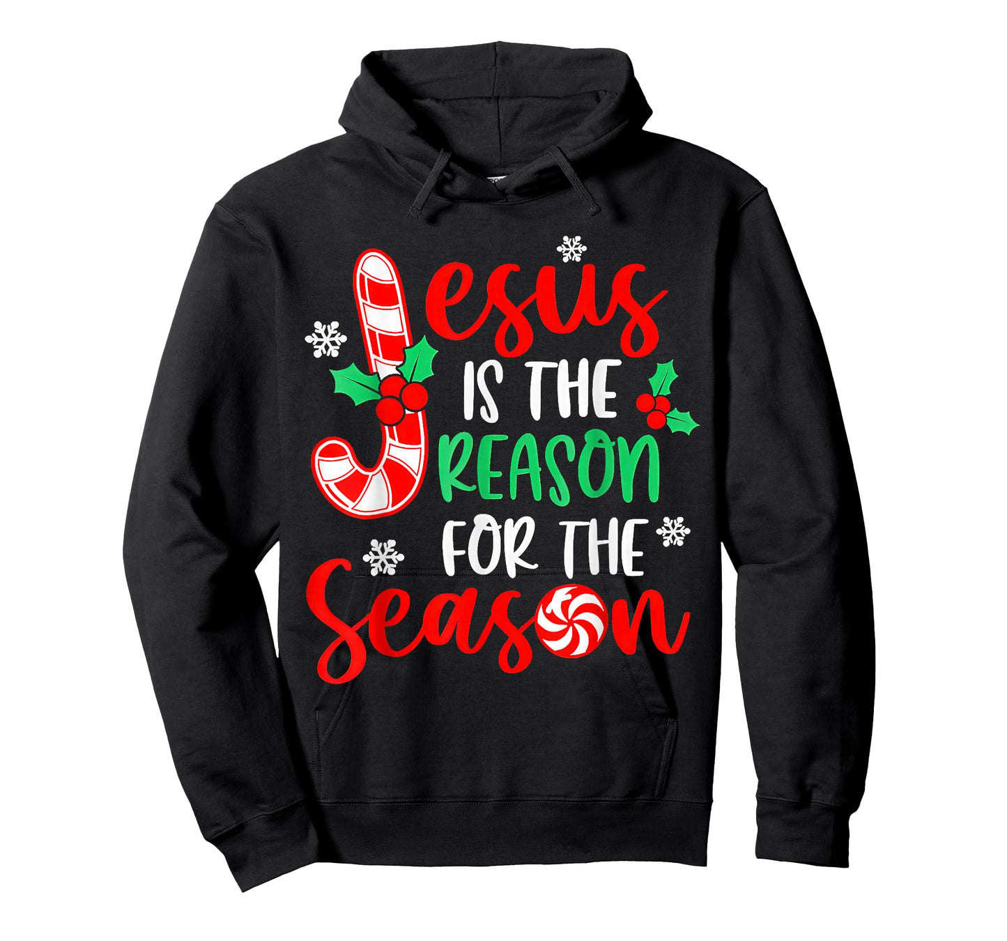 Jesus is The Reason for The Season Christmas Xmas Candy Cane T-Shirt