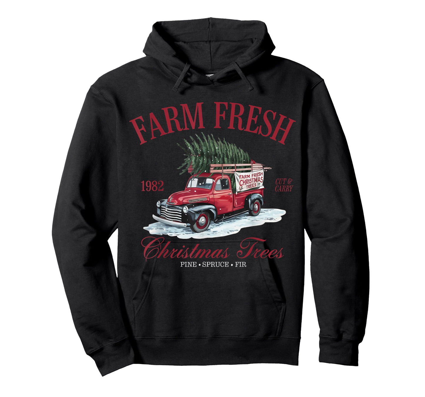Vintage Farm Fresh Christmas Trees Farmhouse Pickup Truck T-Shirt