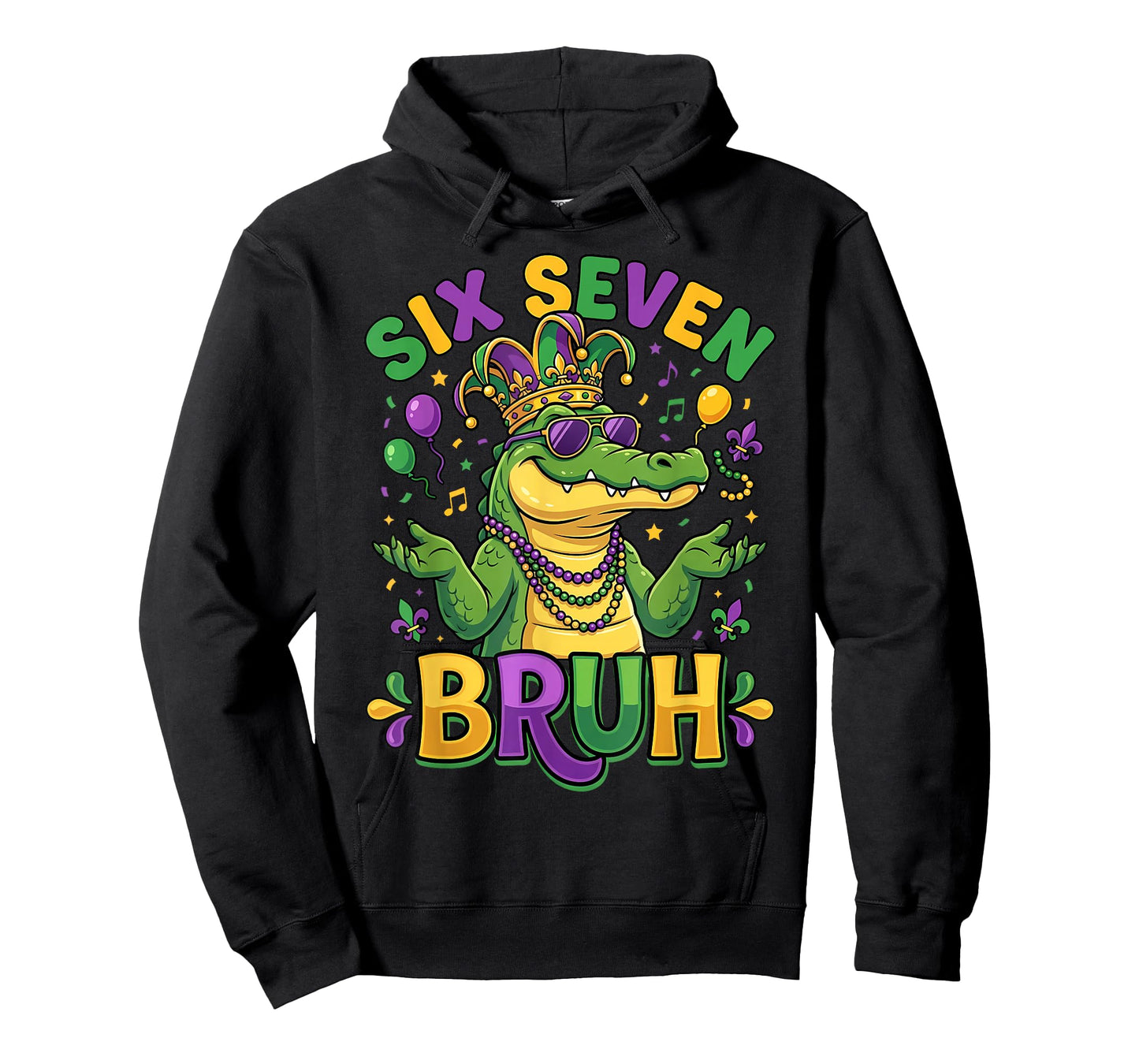 Bruh 67 Mardi Gras Alligator Six Seven Boys Girls Kids T-Shirt