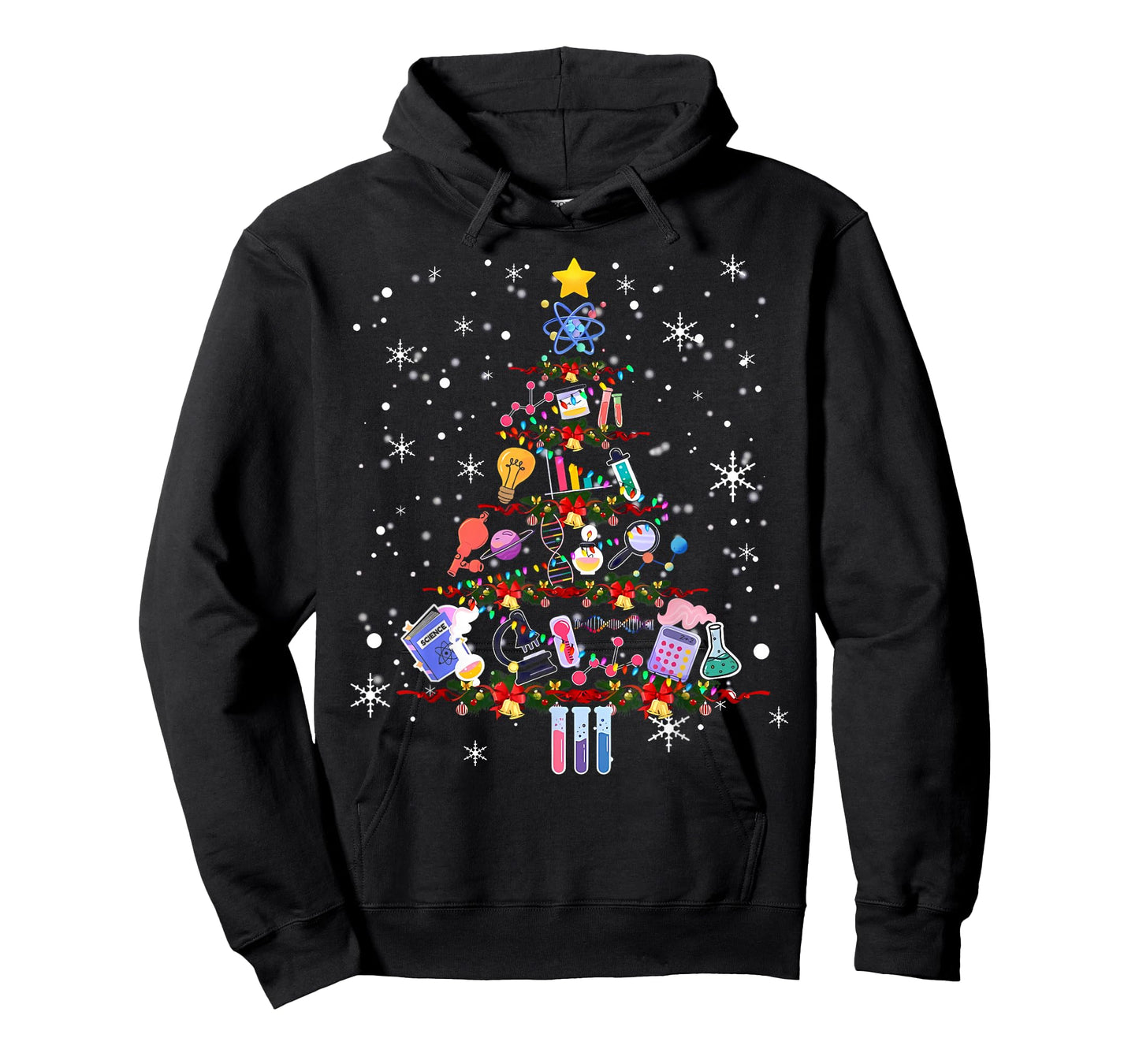 Science Christmas Lights Scientist Chemistry Lab Tech Xmas T-Shirt