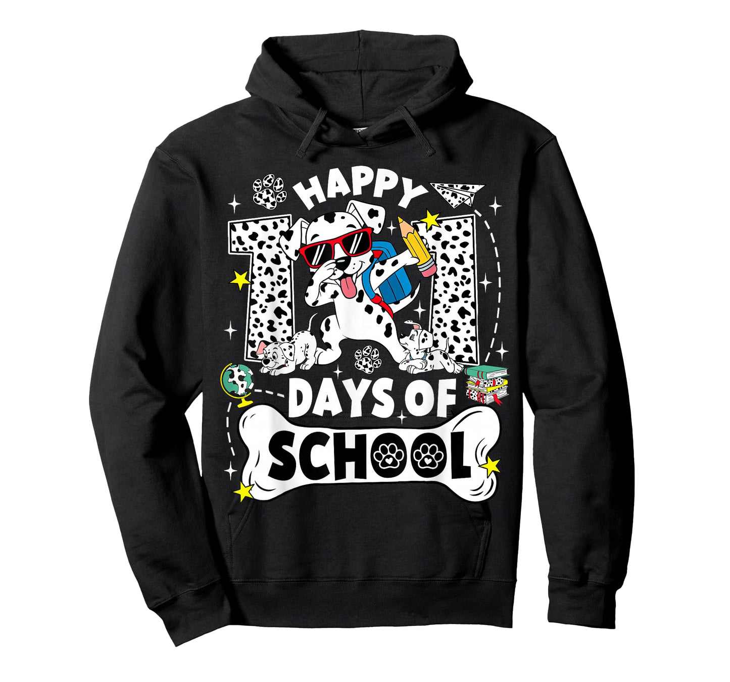 Happy 100 Days of School Dabbing Dalmatian Dog 100 Days Kids T-Shirt