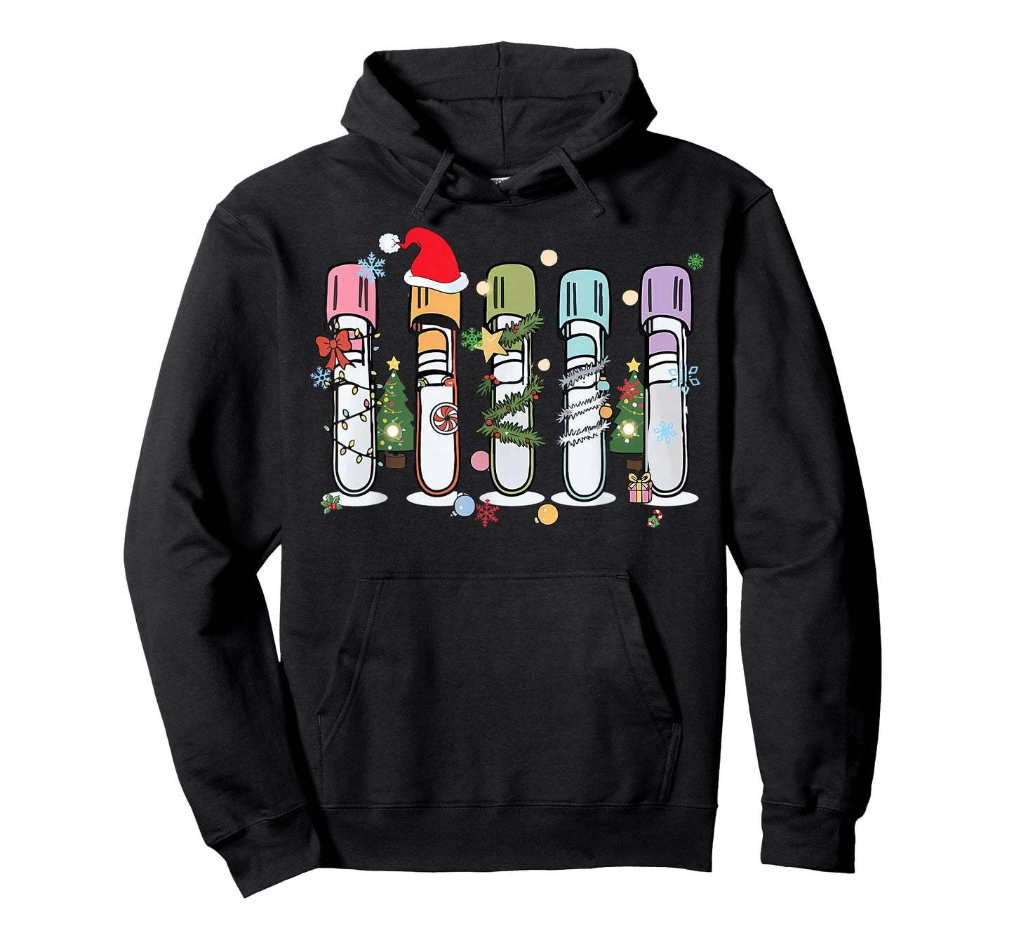 Blood Tube Christmas Phlebotomy Tech Laboratory Science Tech T-Shirt