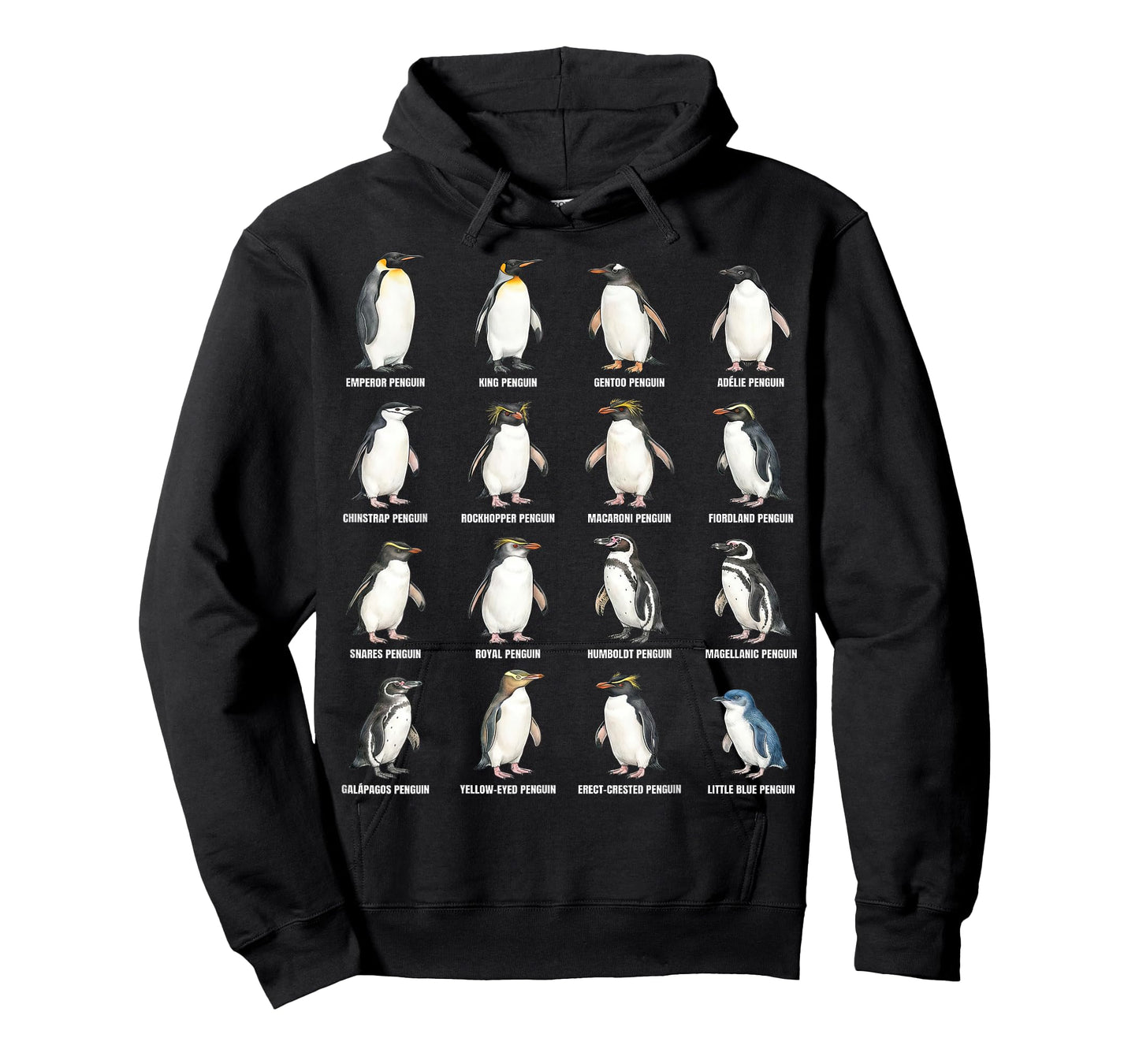 Types of Penguins – Penguin Species Identification Chart T-Shirt