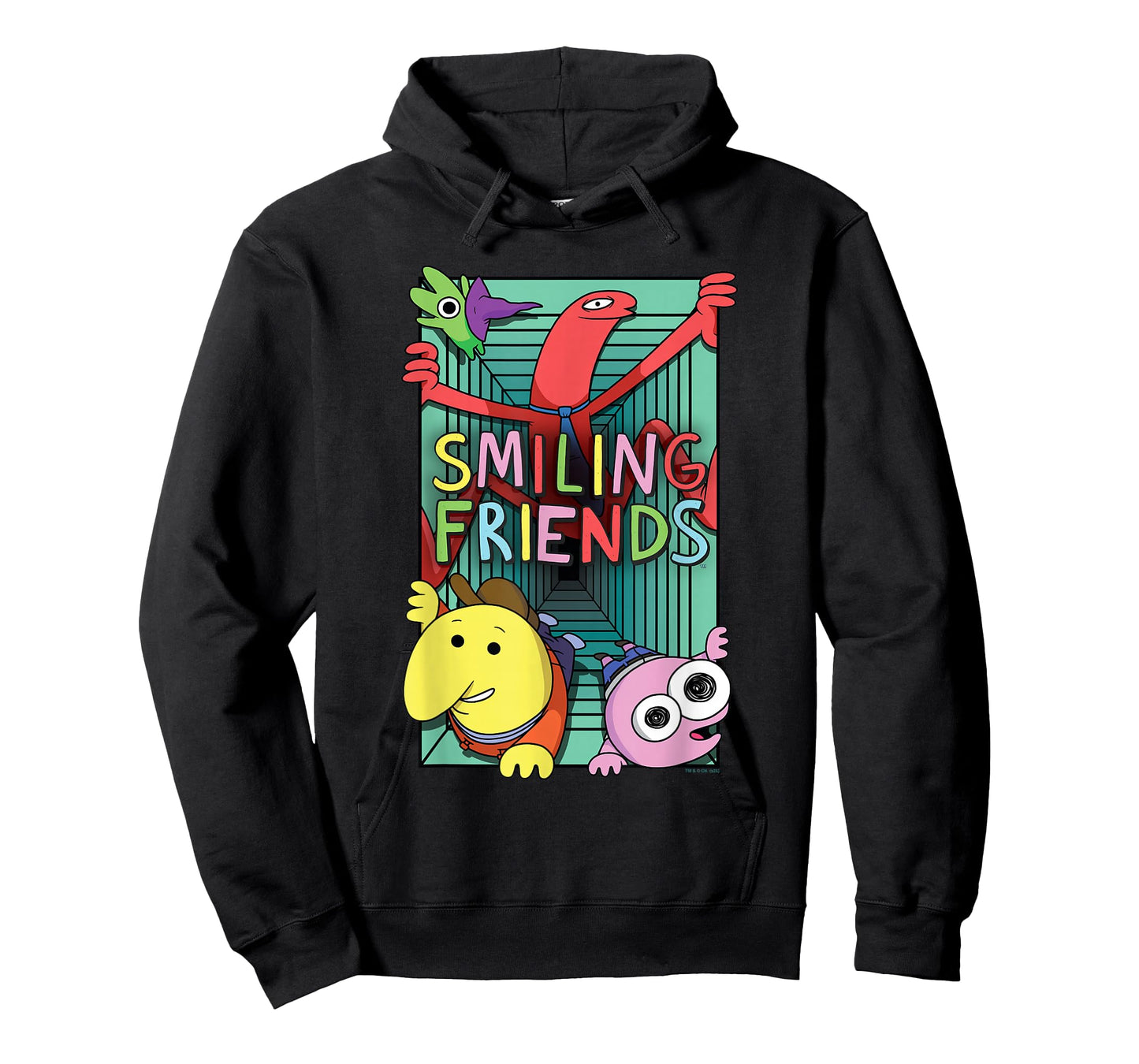 Smiling Friends Crawling Character Collage Cartoon T-Shirt