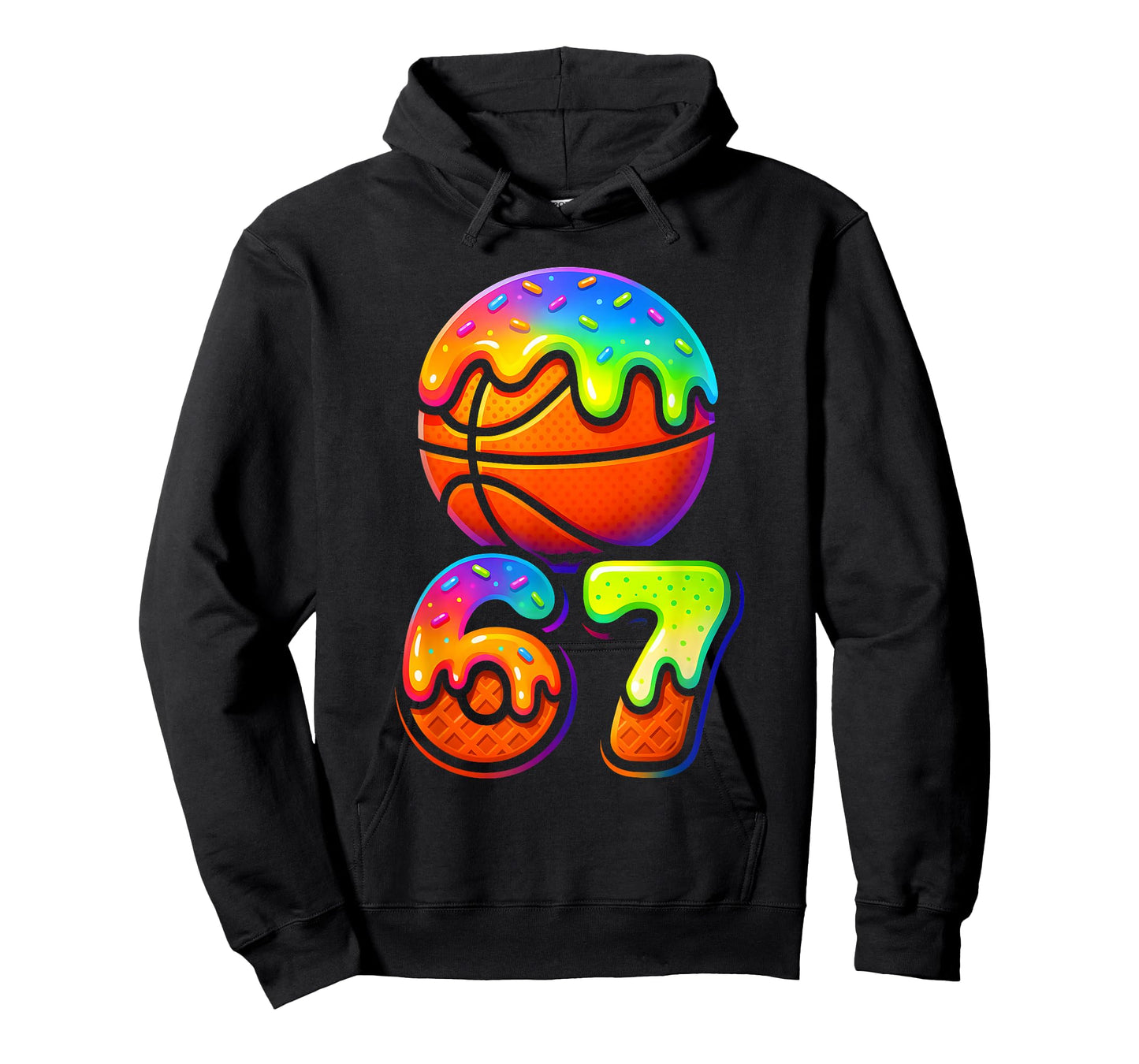 67 Ice Cream Drip Basketball Gen Alpha Slang Six Seven Meme T-Shirt