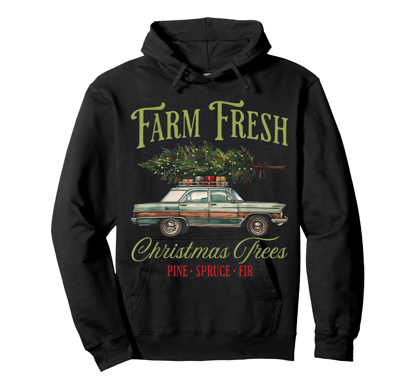 Farm Fresh Christmas Trees Vintage Pine Spruce Fir Xmas T-Shirt