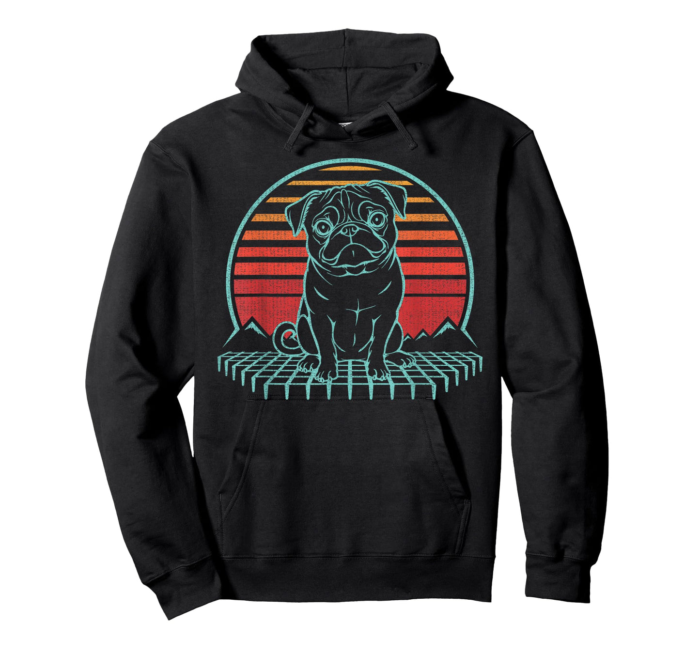Pug Lover Dog Owner Retro Vintage 80s T-Shirt