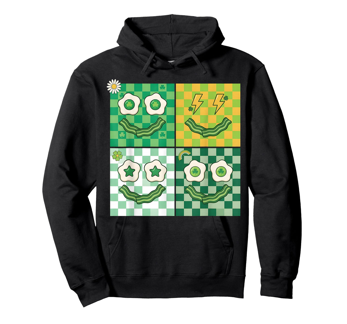 Retro Green Face Eggs and Bacon Ham Breakfast St Patricks T-Shirt