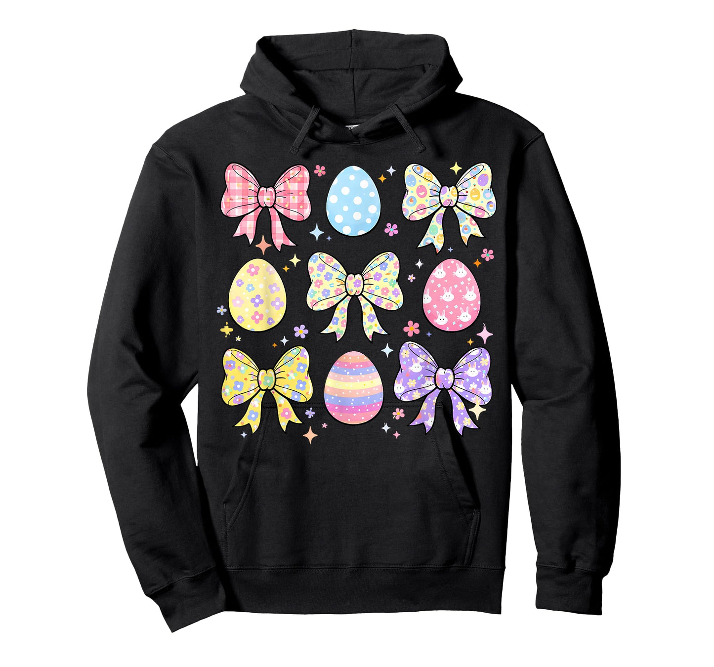 Happy Easter Day Coquette Bow Cute Eggs Girls Kids Women T-Shirt