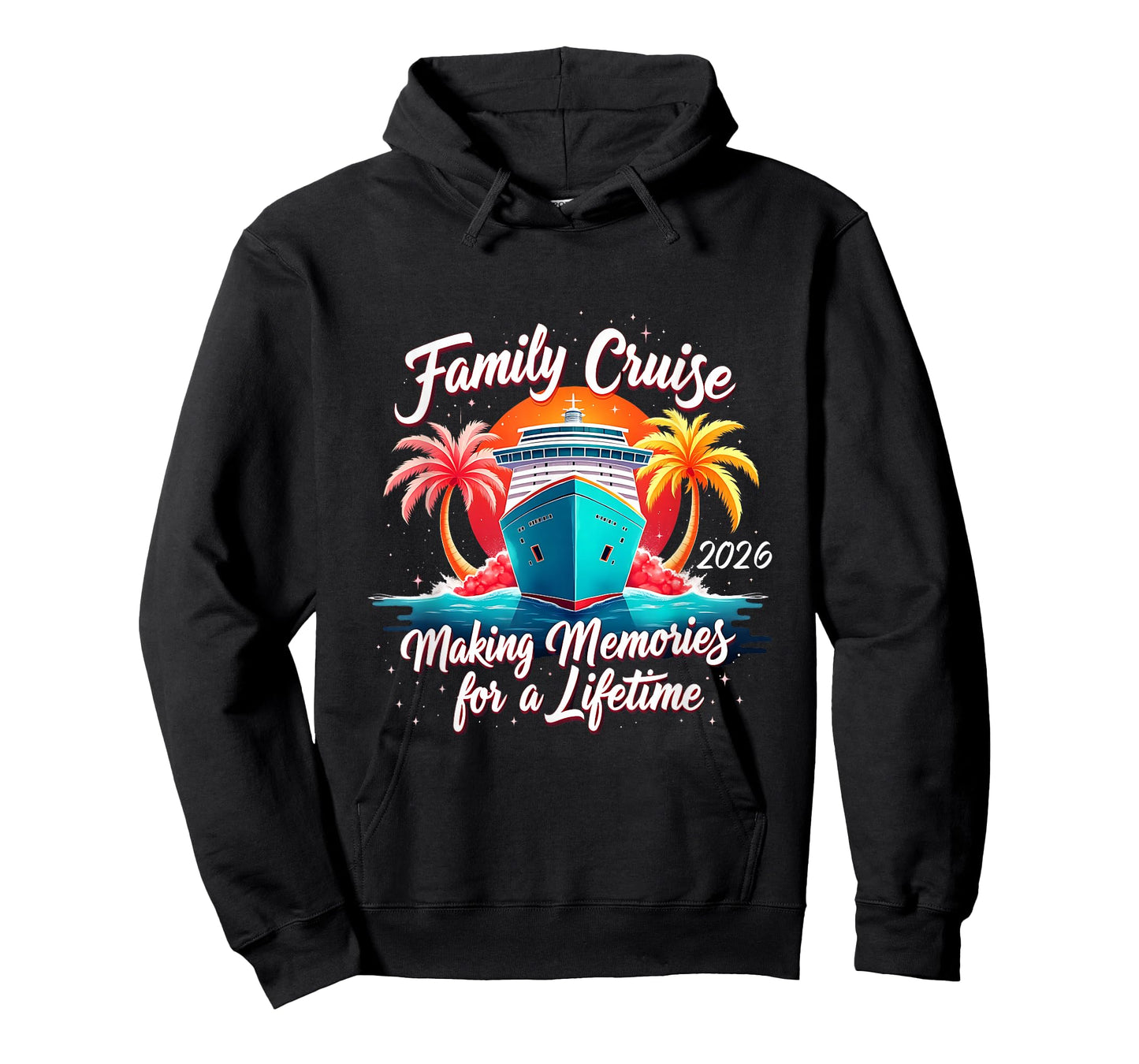 Family Cruise 2026 Making Memories Tropical Sunset Vacation T-Shirt
