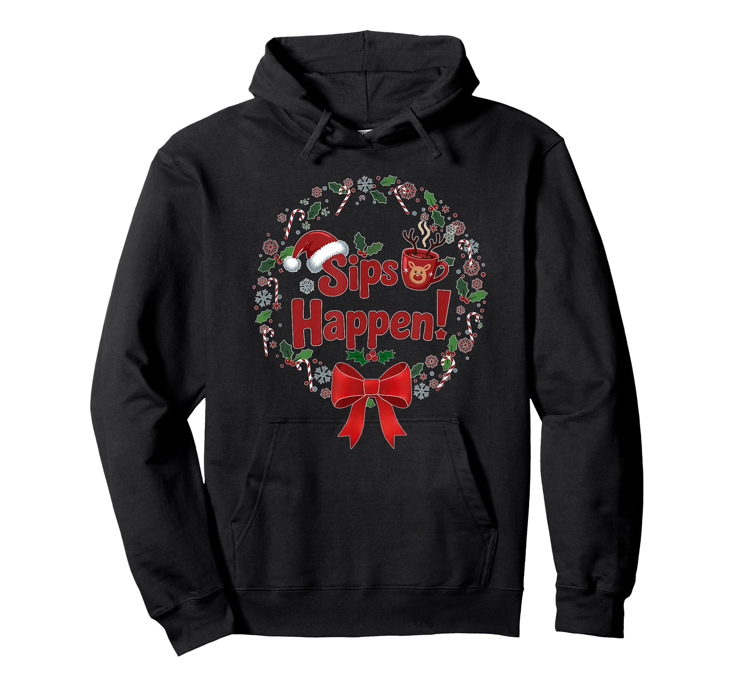 Sips Happen Funny Holiday Quote T-Shirt