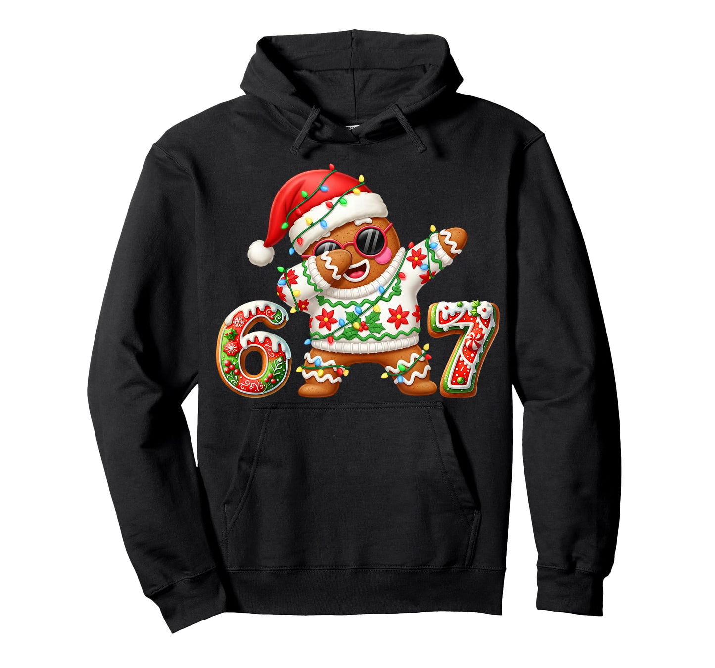 Funny Gingerbread Six Seven 67 Ice Cream Drip Christmas Boys T-Shirt