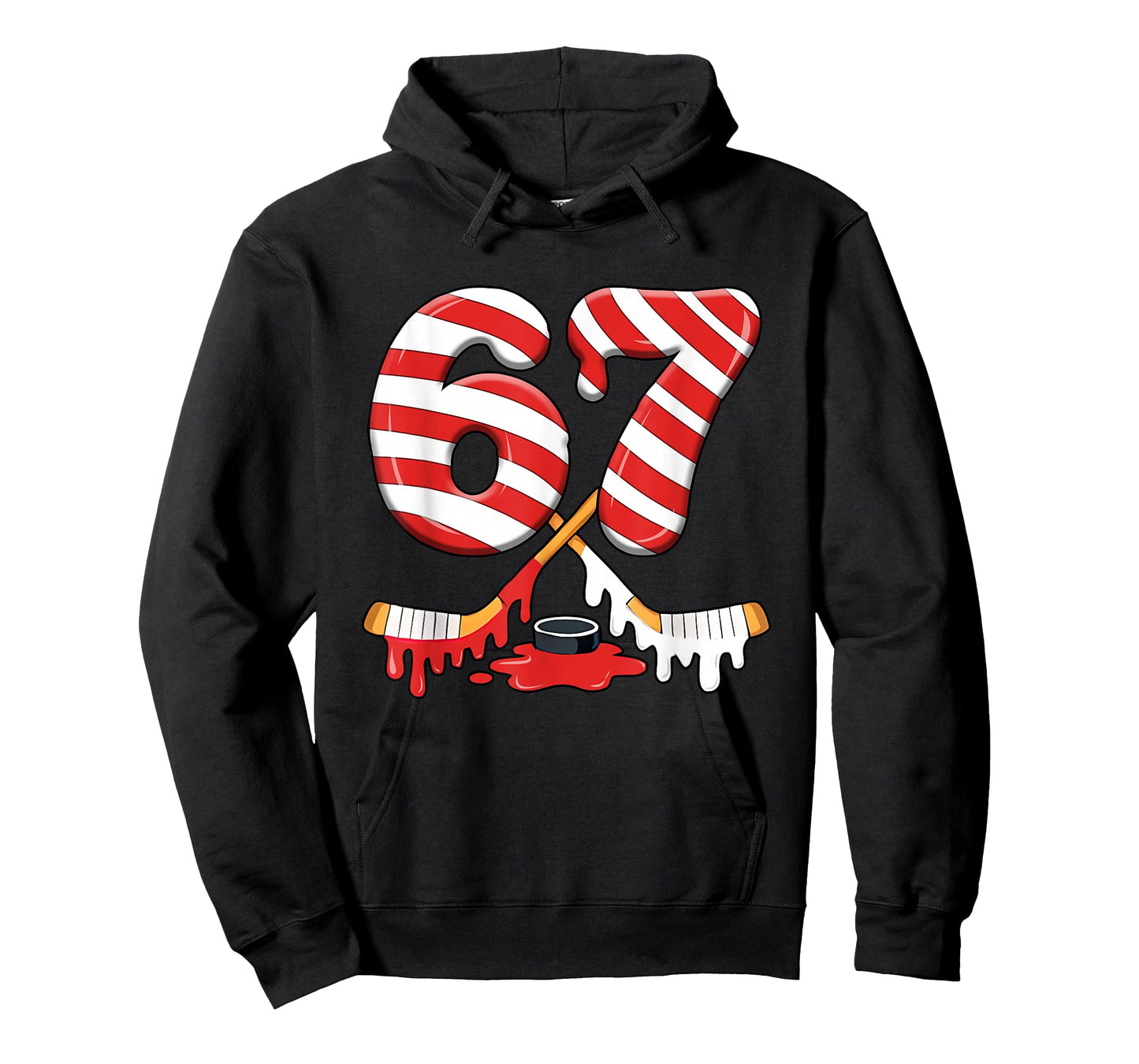 6-7 Meme Slang Christmas Candy Cane Xmas Ice Hockey Lover T-Shirt