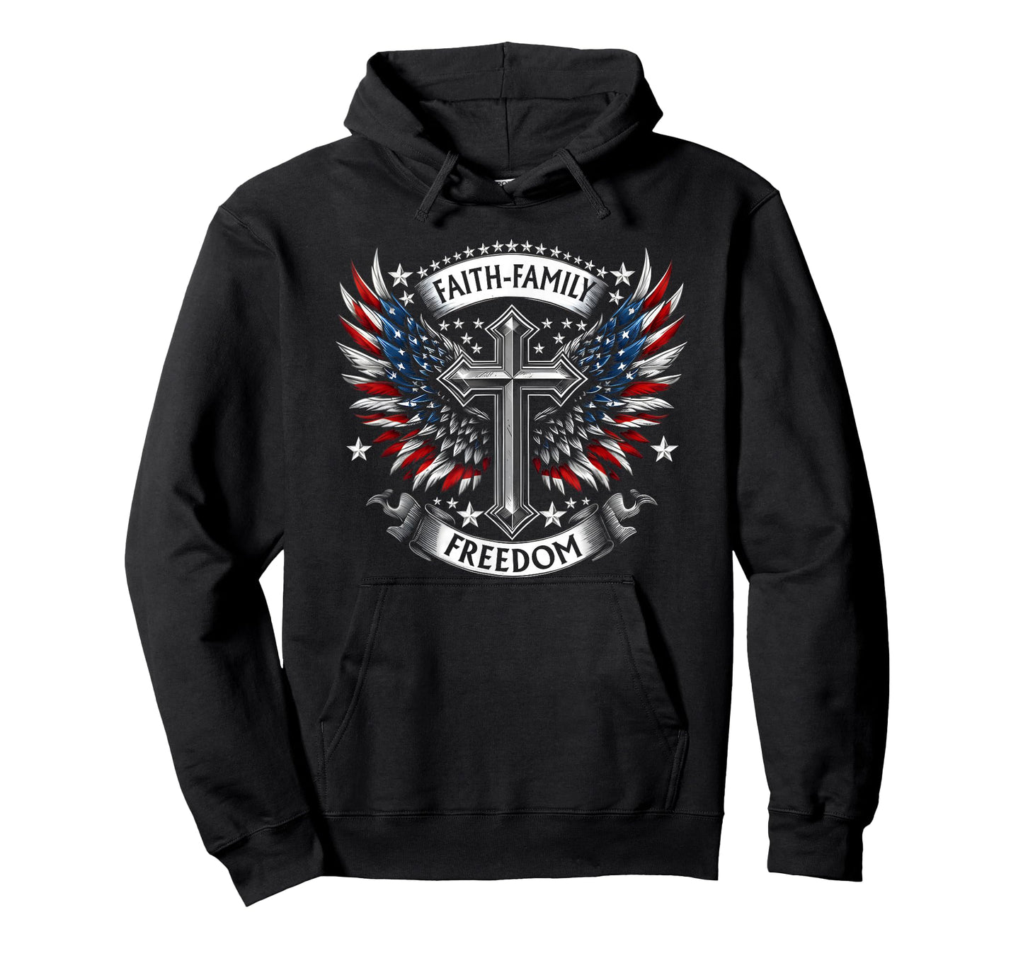 Vintage USA Flag Faith Family Freedom Patriotic Christian T-Shirt