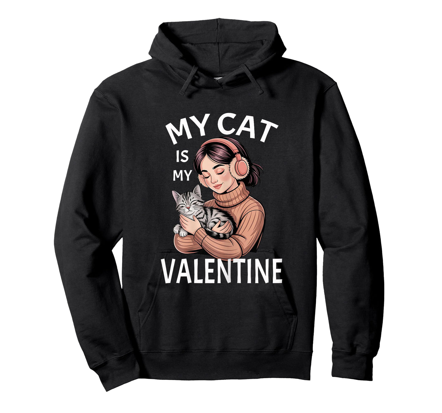 My Cat is My Valentine Cat Lover Valentine Gift for Cat Mom T-Shirt