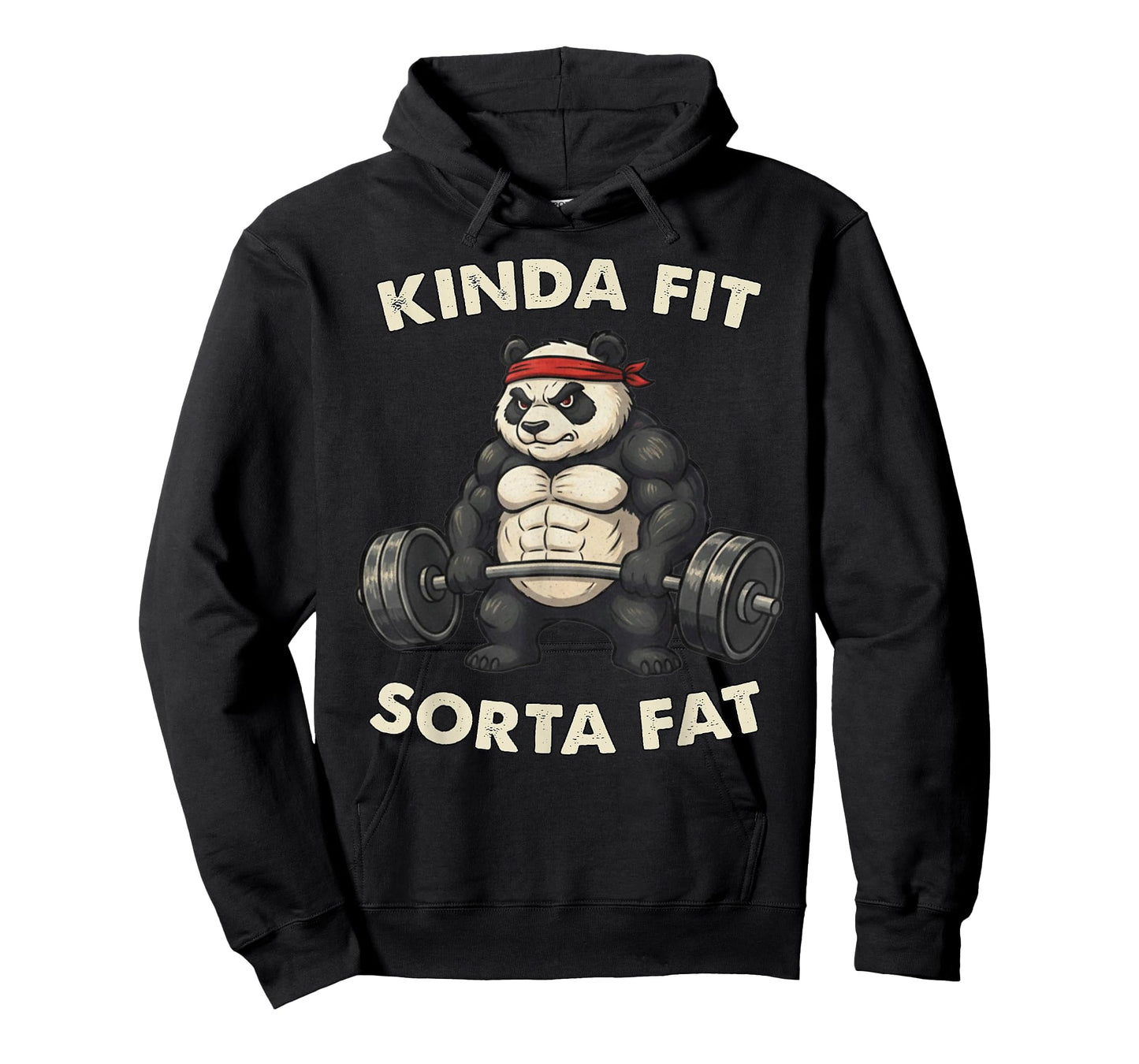 Funny Kinda Fit Sorta Fat Gym Panda Weightlifting T-Shirt