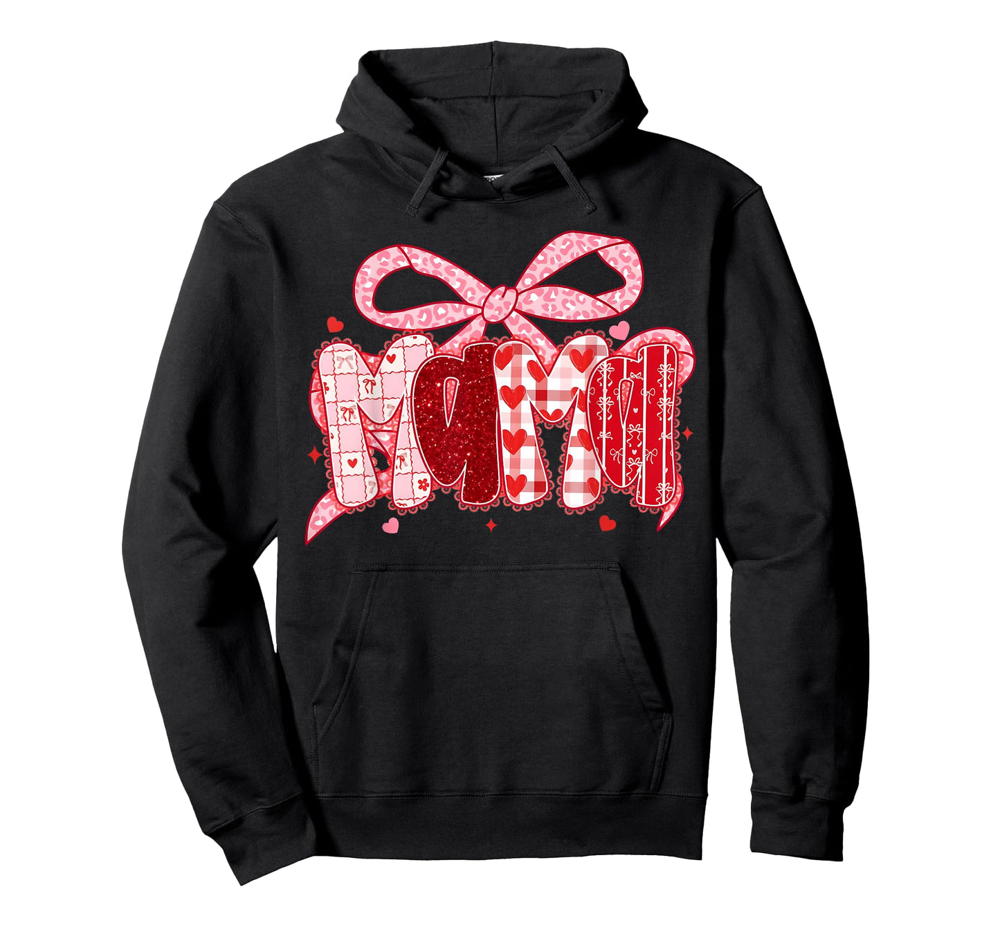 Valentine Mama Coquette Pink Bow Floral Mom Women Girl T-Shirt