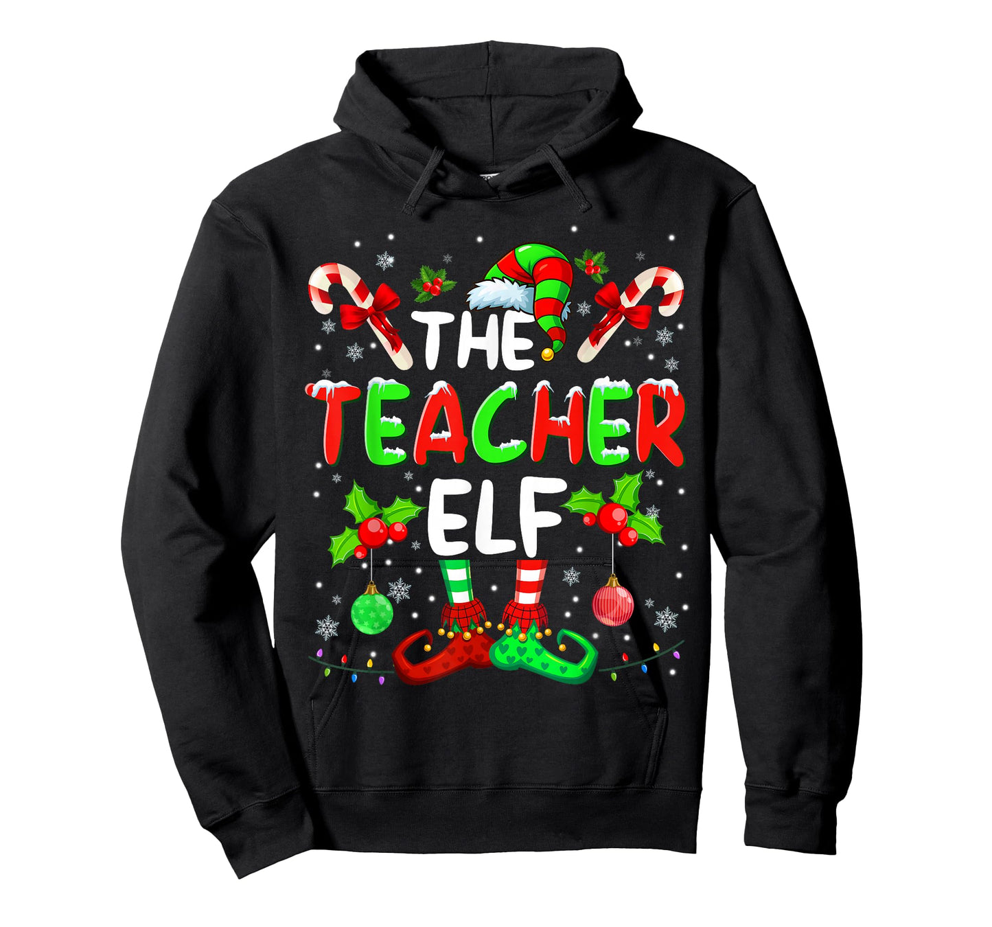 The Teacher Elf Costume Pajamas Pjs Christmas Xmas Men Boy T-Shirt