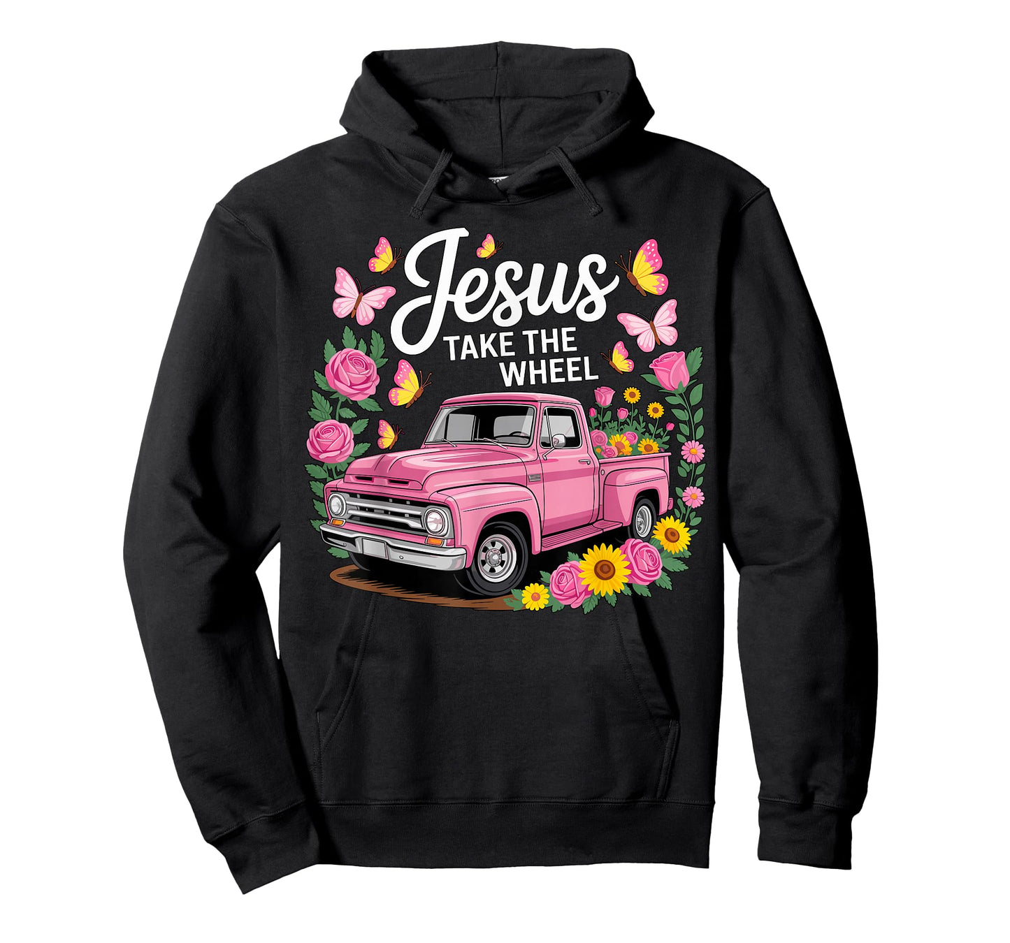 Jesus Take The Wheel Pink Truck Christian T-Shirt