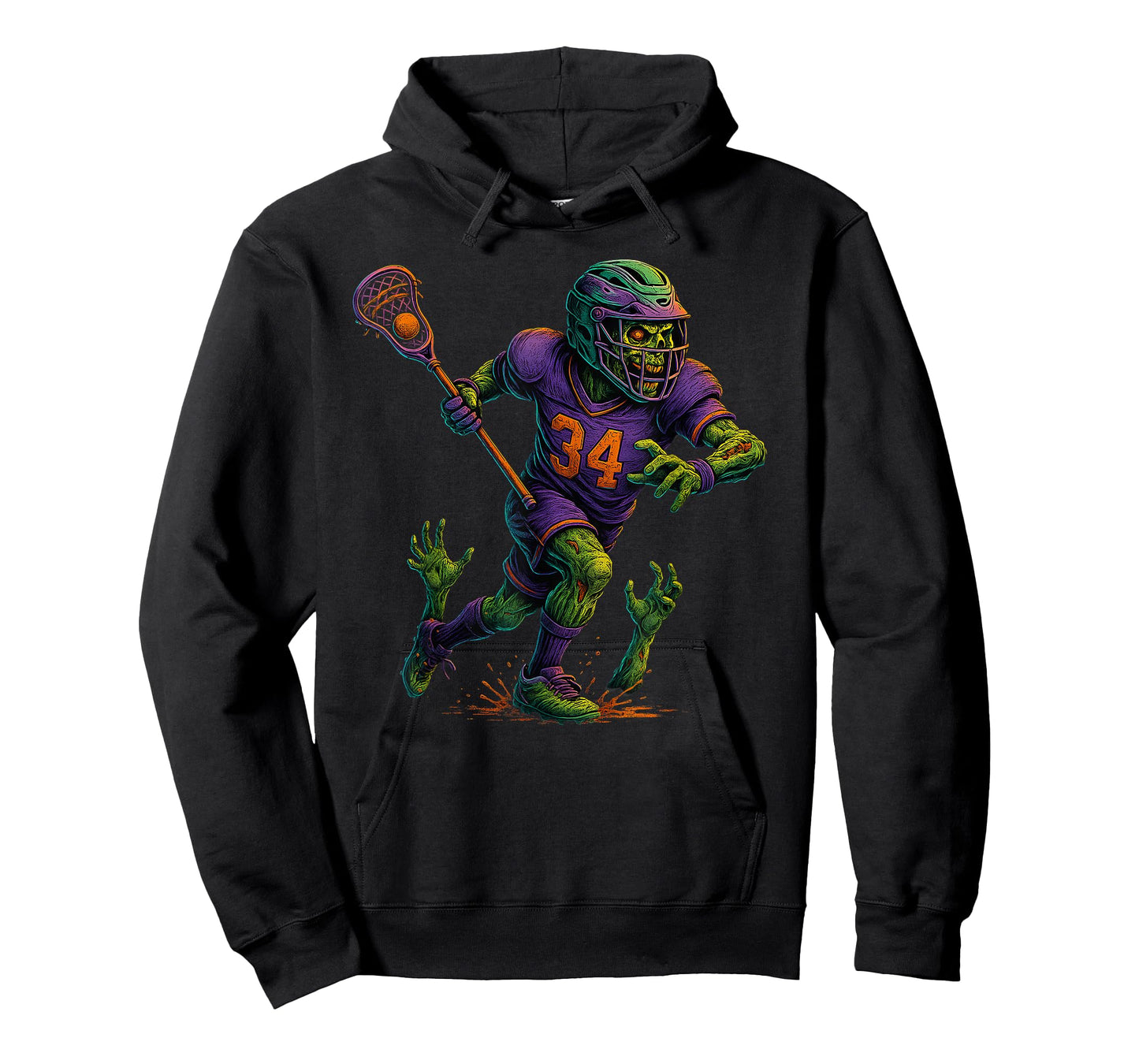 Zombie Halloween Lacrosse Player Design T-Shirt