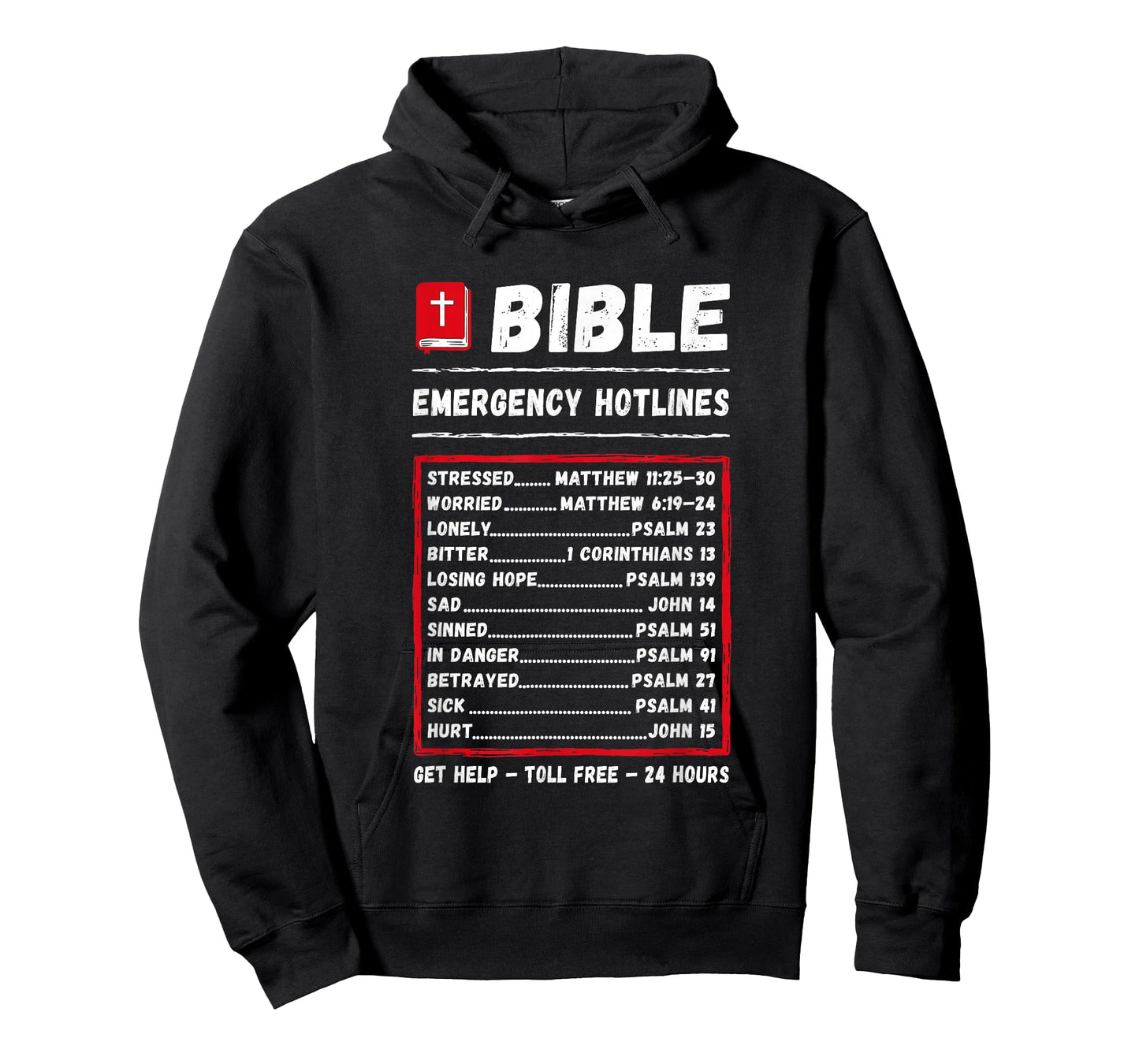 Bible Emergency Hotlines Christian Scripture Jesus Number T-Shirt