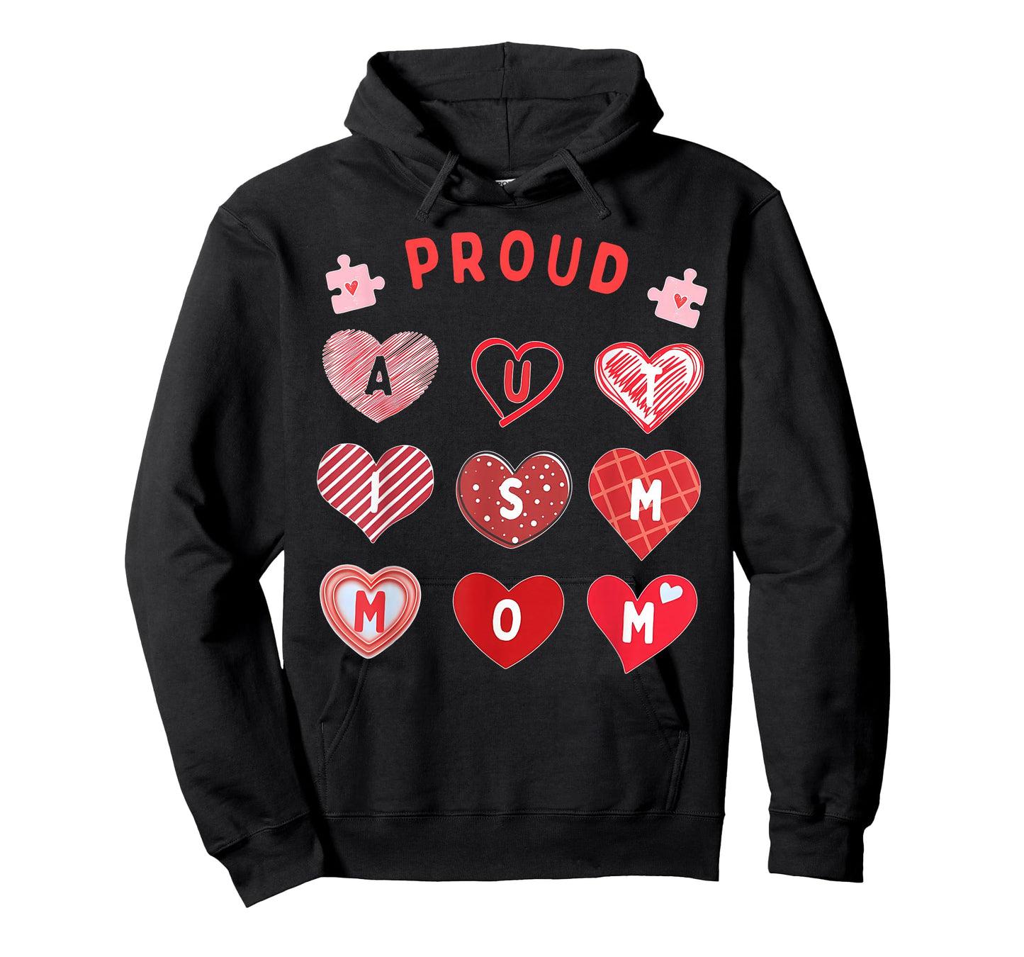 Proud Autism Mom Valentines Autism Awareness Family Support T-Shirt