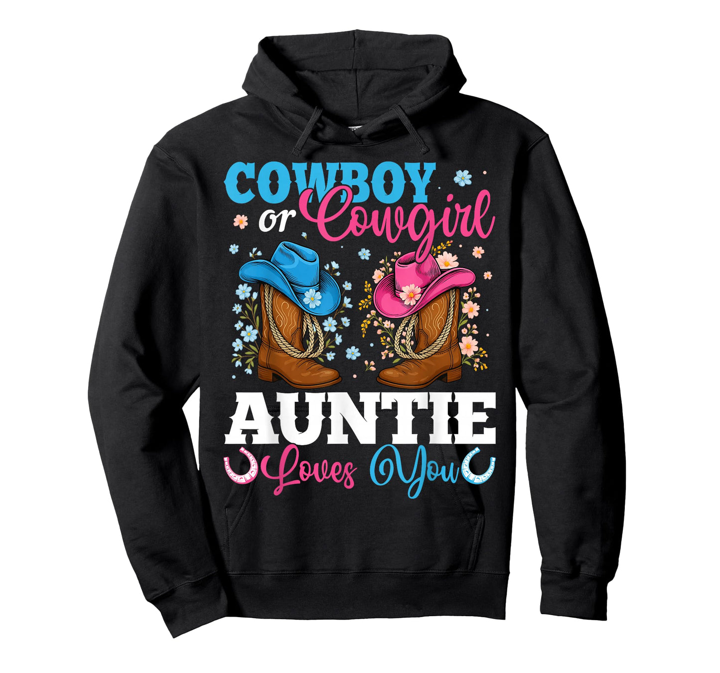 Cowboy Or Cowgirl Auntie Loves You Gender Reveal Party T-Shirt