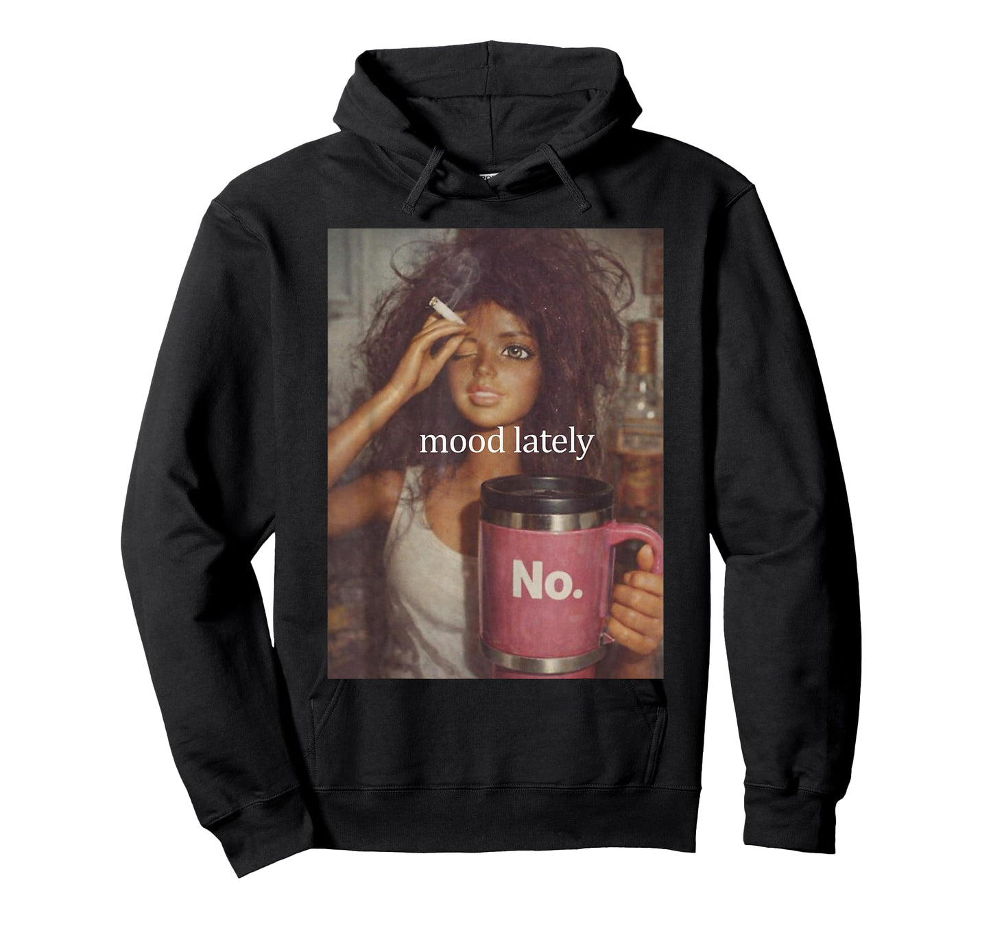 Mood Lately Funny Distressed Doll Face Meme T-Shirt