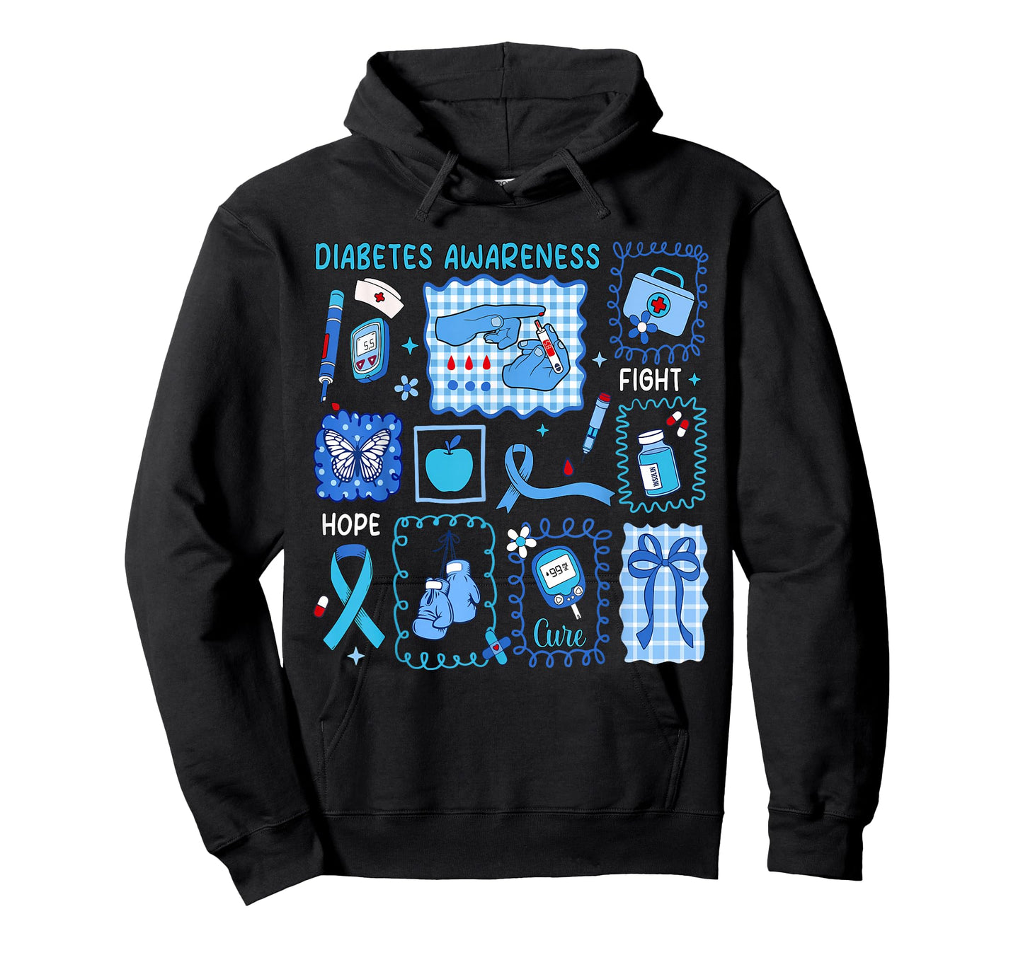 Preppy Diabetes Awareness in November We Wear Blue Men Women T-Shirt